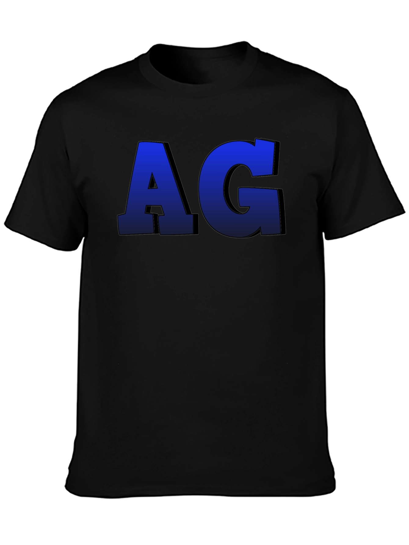 AG Initial T-Shirt - Bold Letter Design Soft Cotton Tee