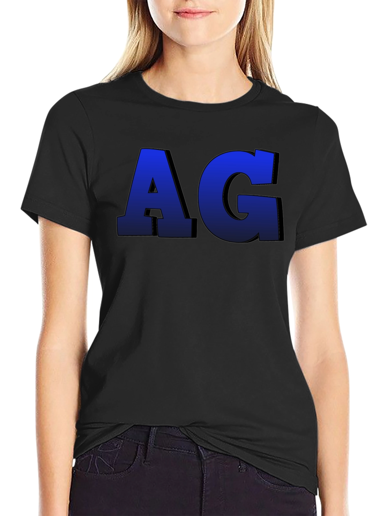 AG Initial T-Shirt - Bold Letter Design Soft Cotton Tee