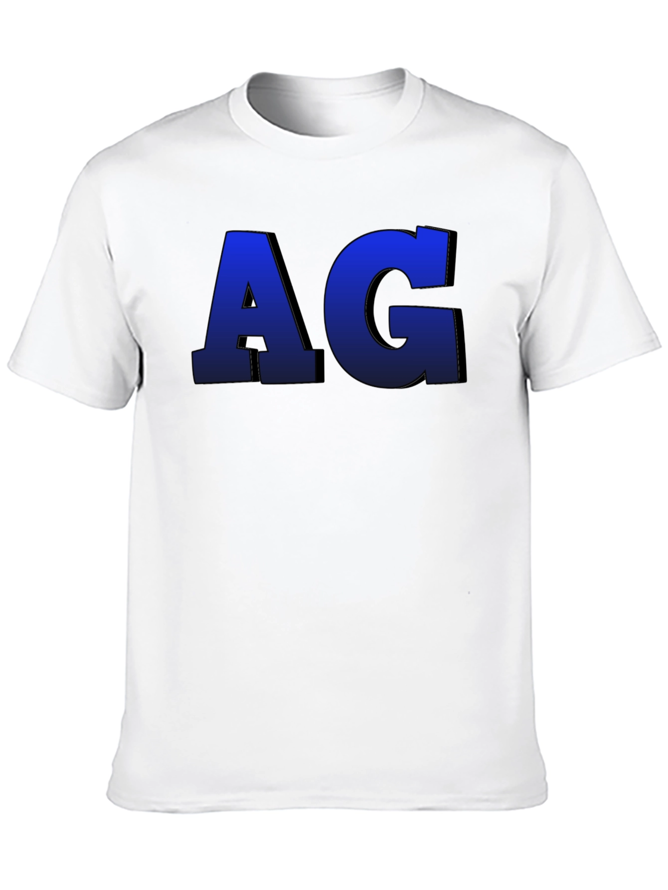AG Initial T-Shirt - Bold Letter Design Soft Cotton Tee