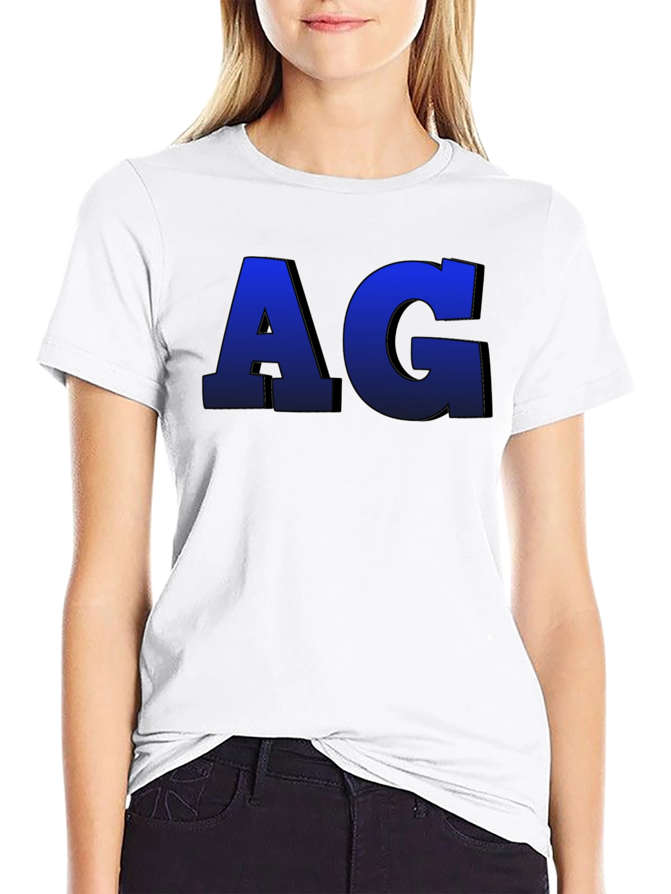 AG Initial T-Shirt - Bold Letter Design Soft Cotton Tee