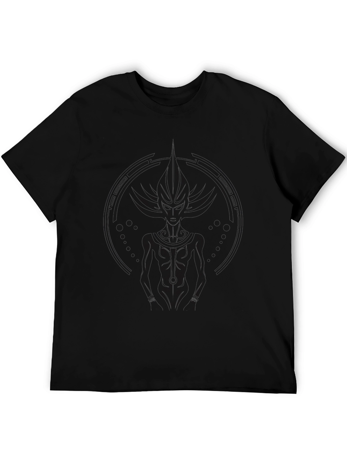 Abstract Graphic Print Black T-Shirt