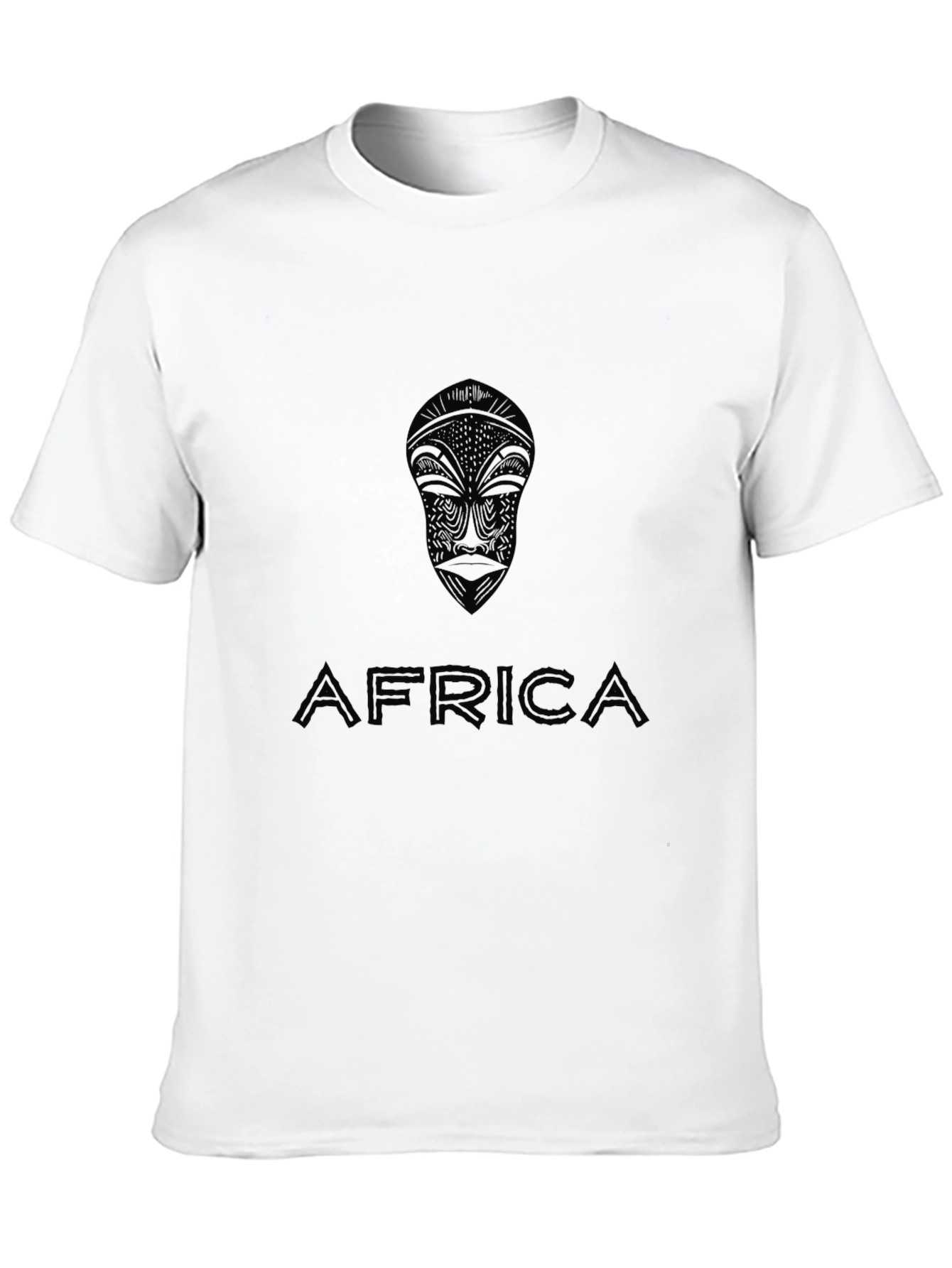 African Mask Graphic Print Tee - Unisex Black T-Shirt