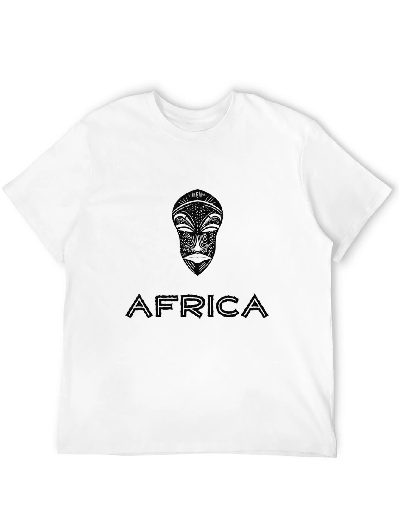 African Mask Graphic Print Tee - Unisex Black T-Shirt