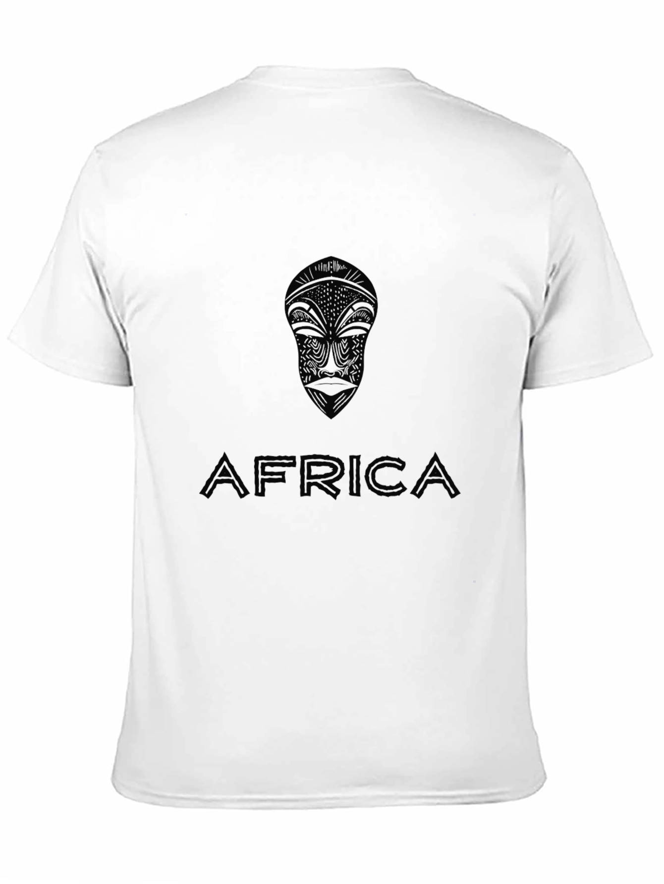 African Mask Graphic Print Tee - Unisex Black T-Shirt