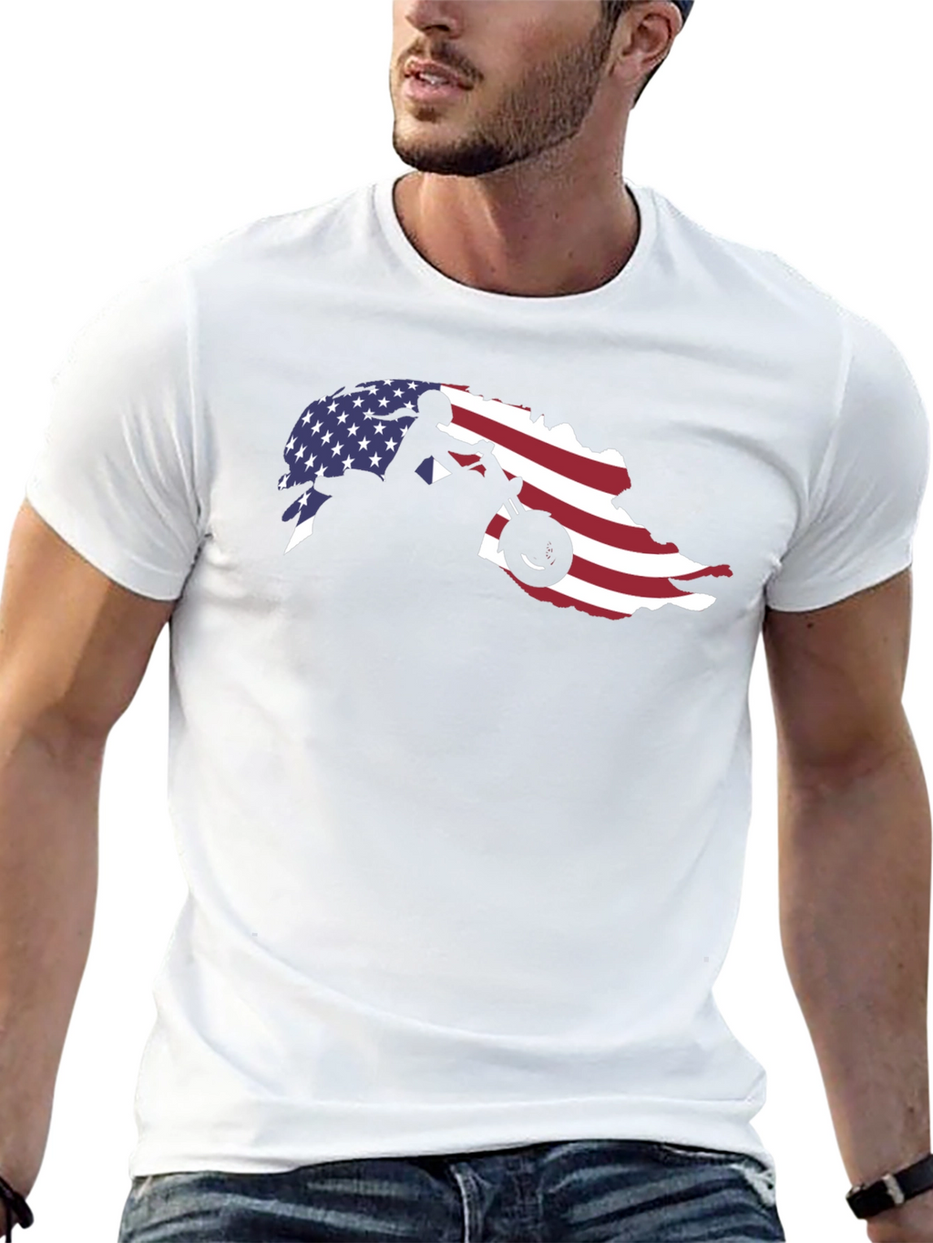 American Flag Motocross T-Shirt