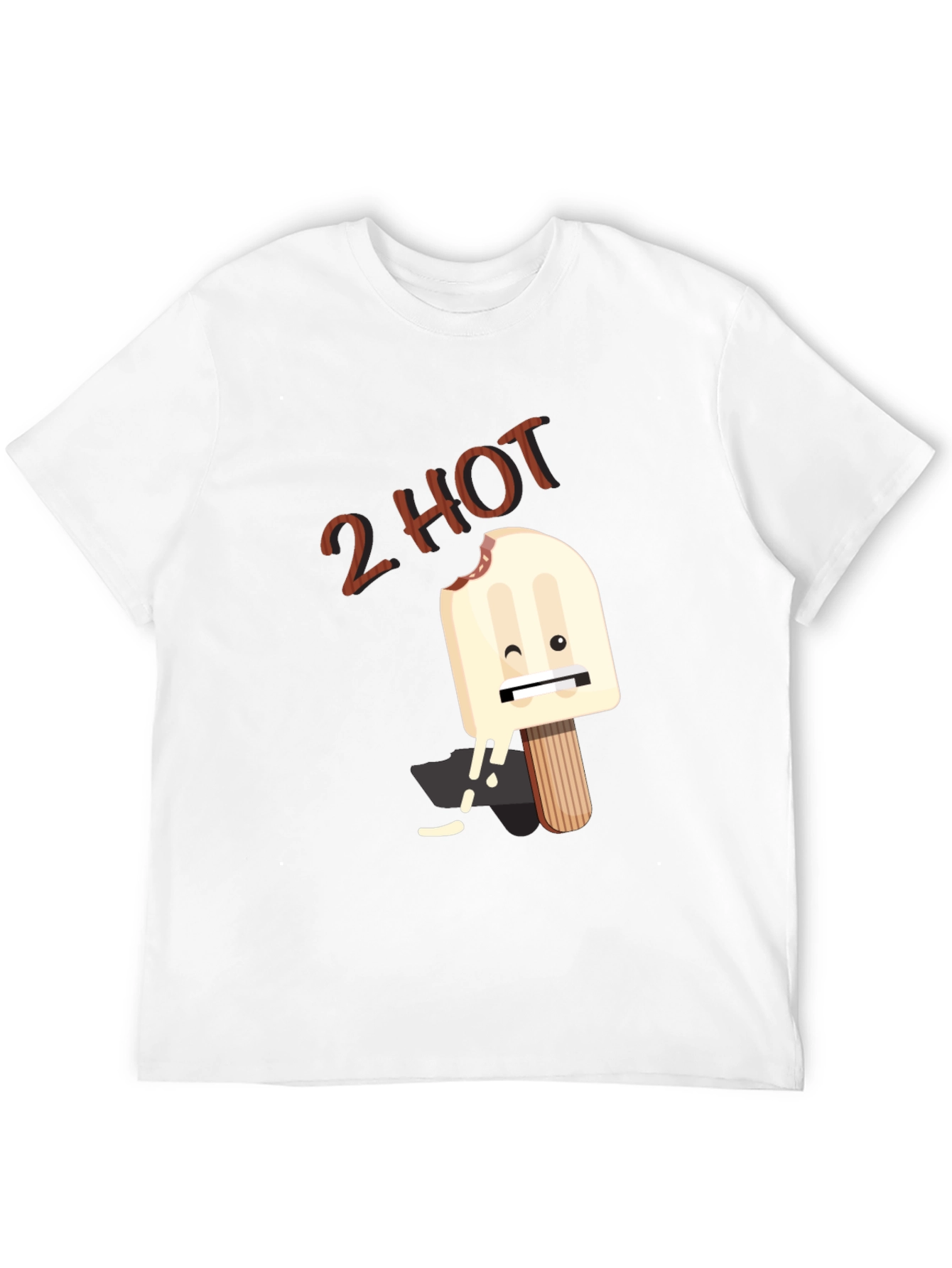 2 Hot Funny Graphic T-Shirt - Black