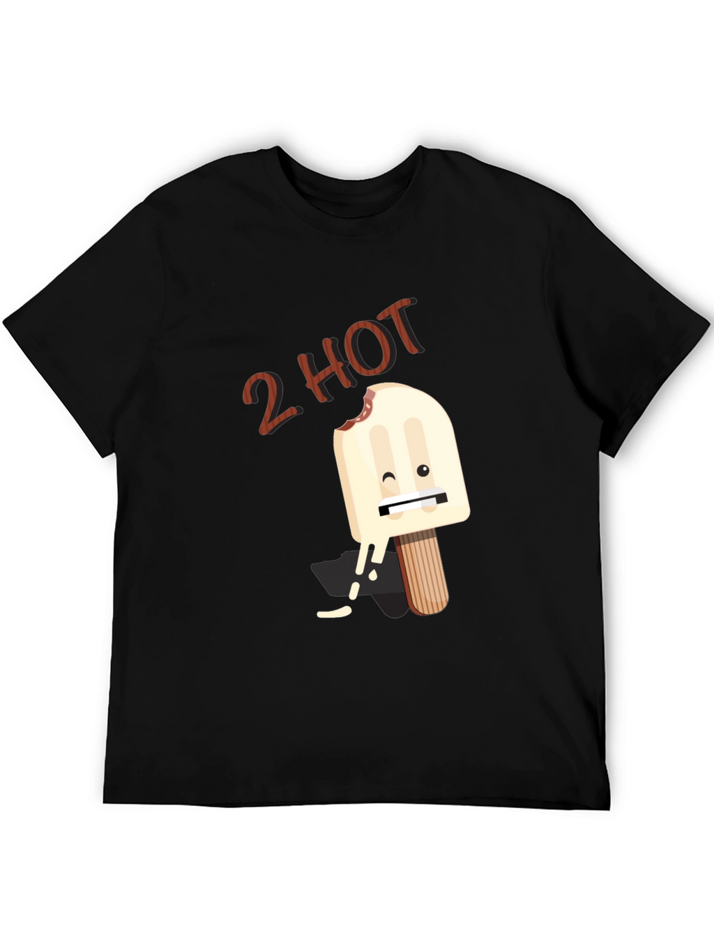 2 Hot Funny Graphic T-Shirt - Black