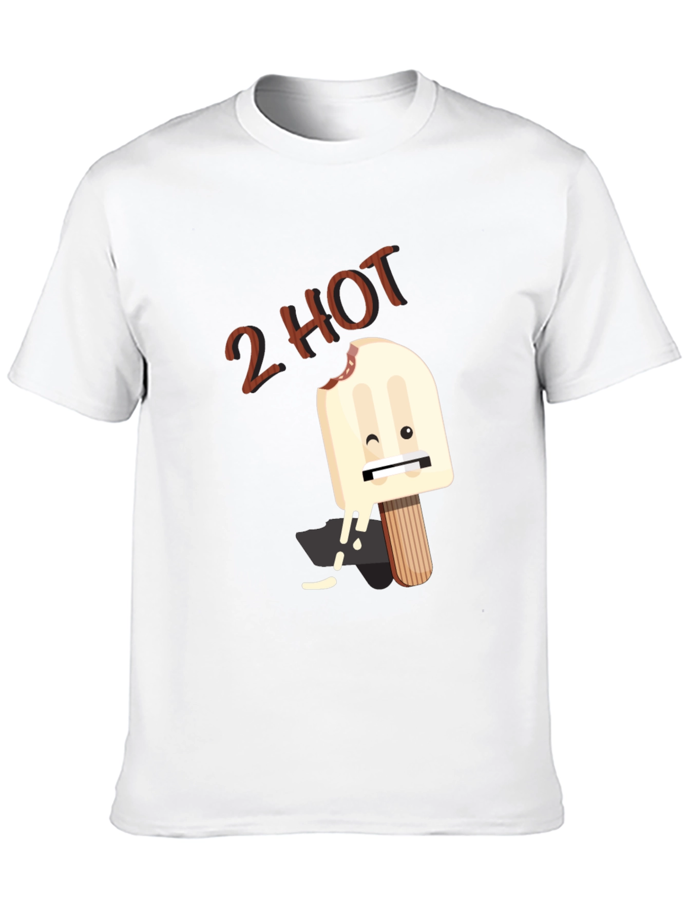 2 Hot Funny Graphic T-Shirt - Black