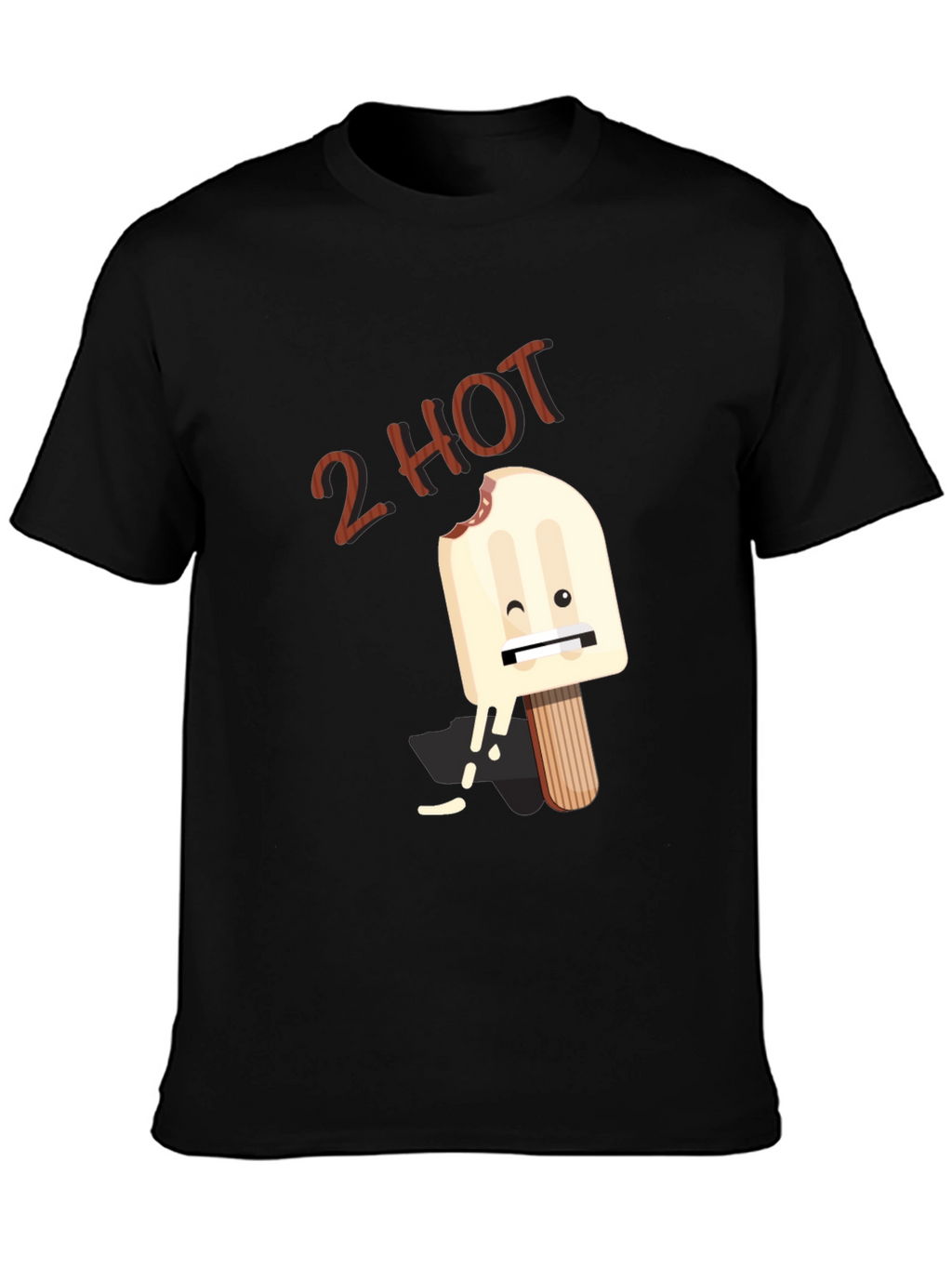 2 Hot Funny Graphic T-Shirt - Black