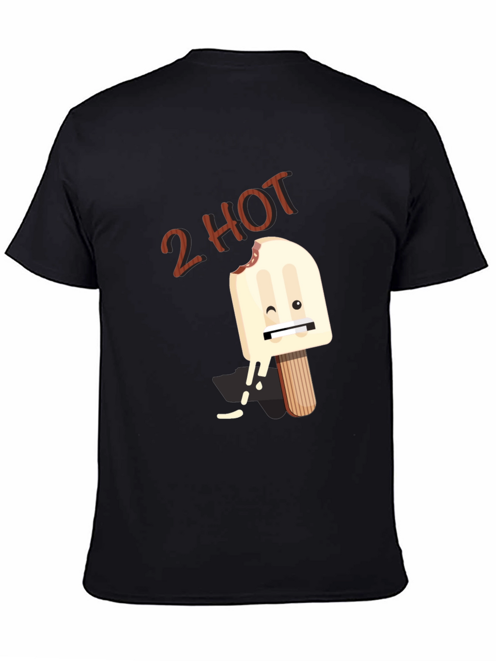 2 Hot Funny Graphic T-Shirt - Black