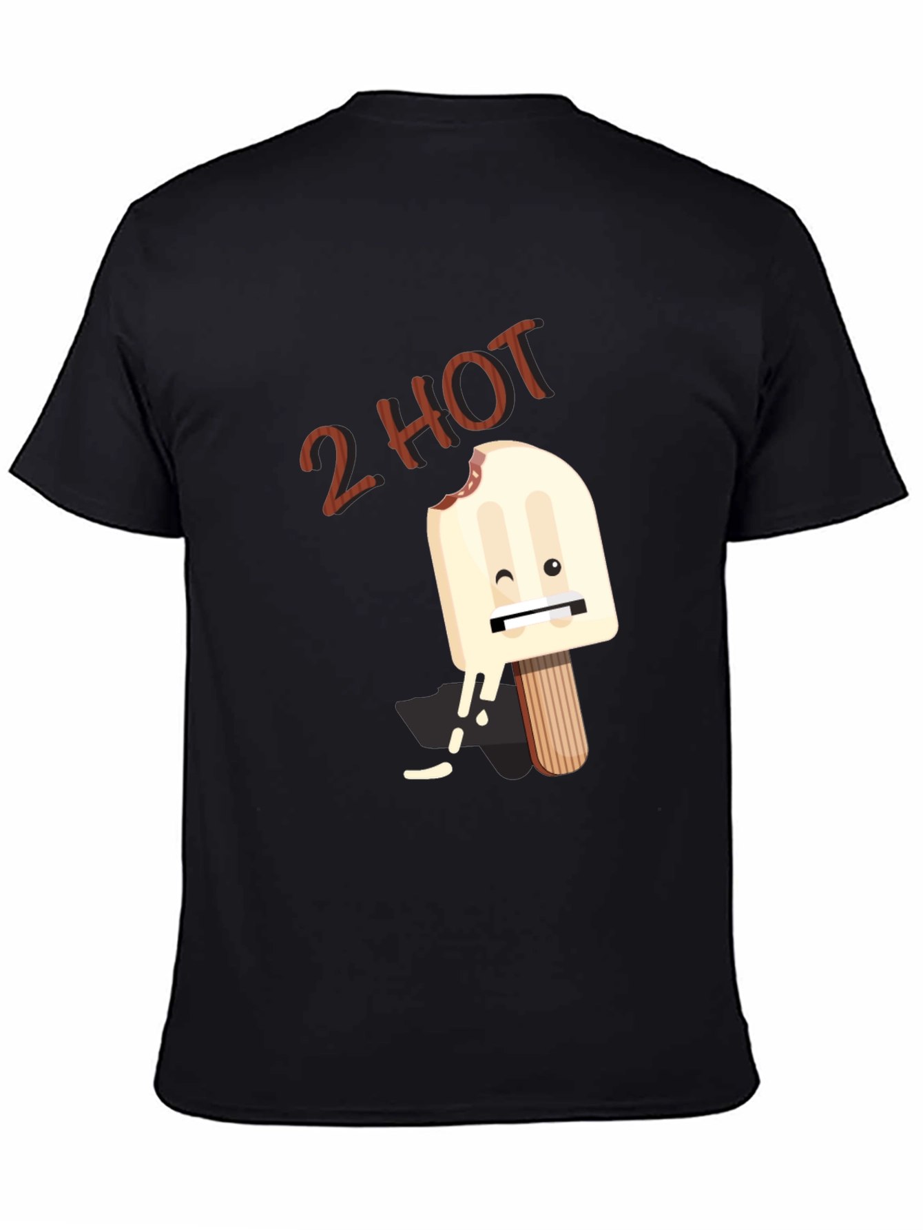 2 Hot Funny Graphic T-Shirt - Black