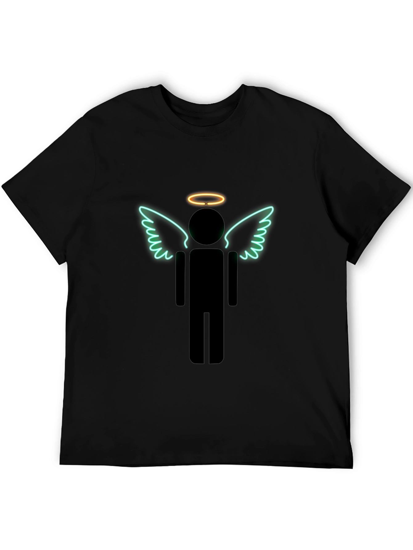 Angel Stick Figure Graphic Tee - Mens Black T-Shirt