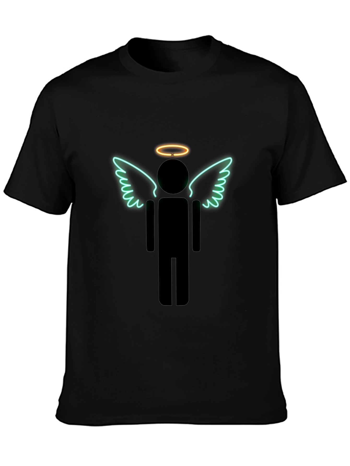 Angel Stick Figure Graphic Tee - Mens Black T-Shirt