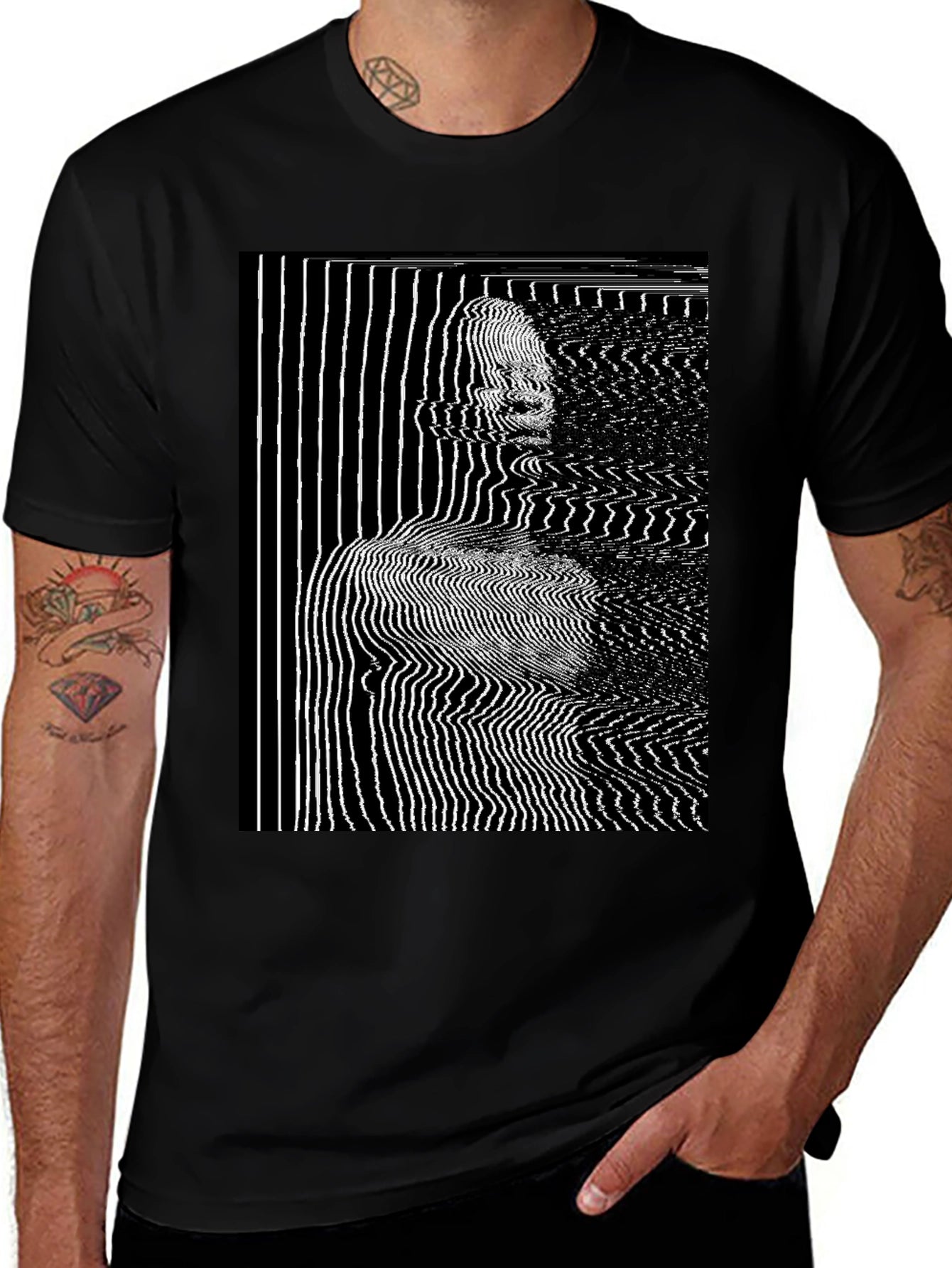 Abstract Line Art Graphic T-Shirt