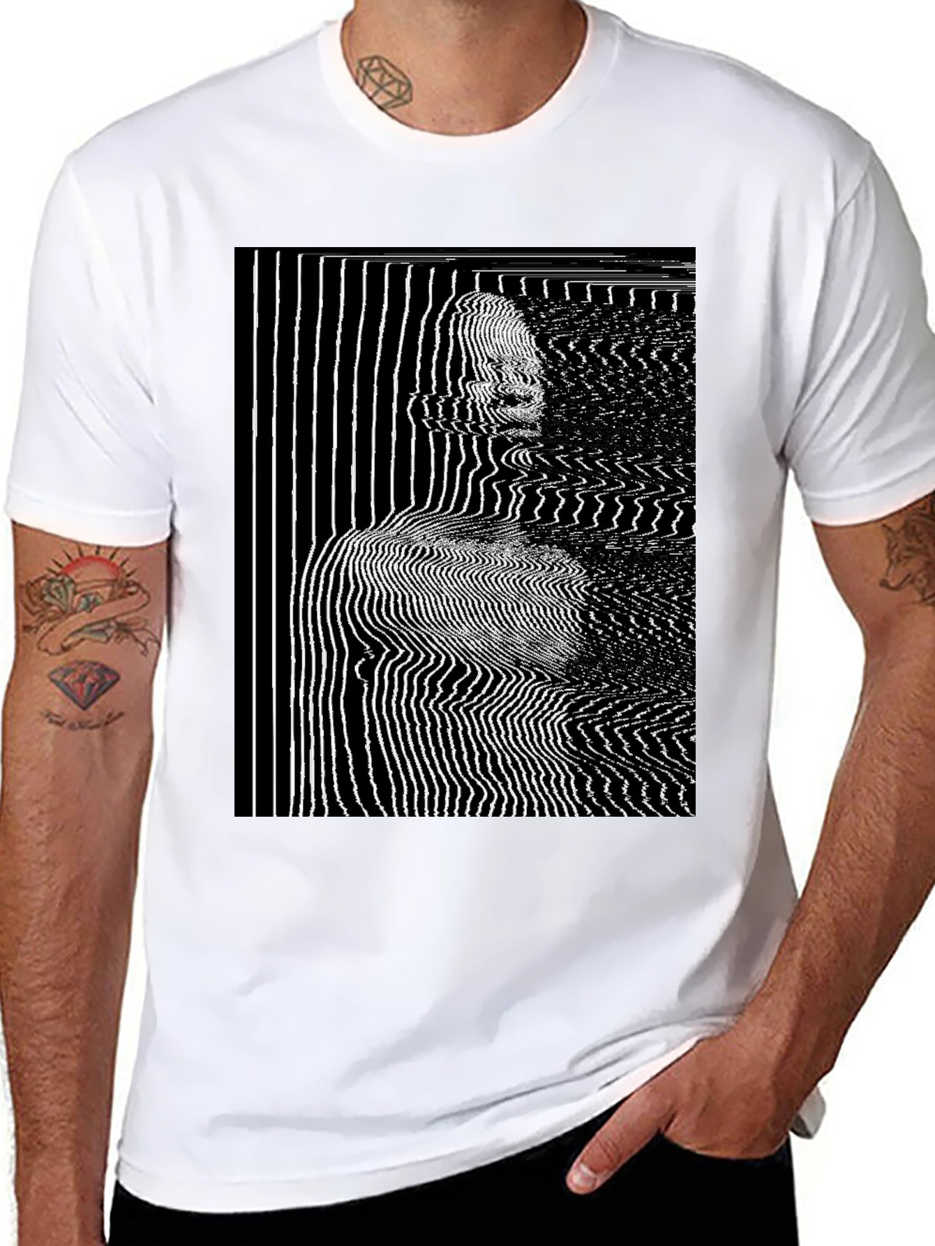 Abstract Line Art Graphic T-Shirt