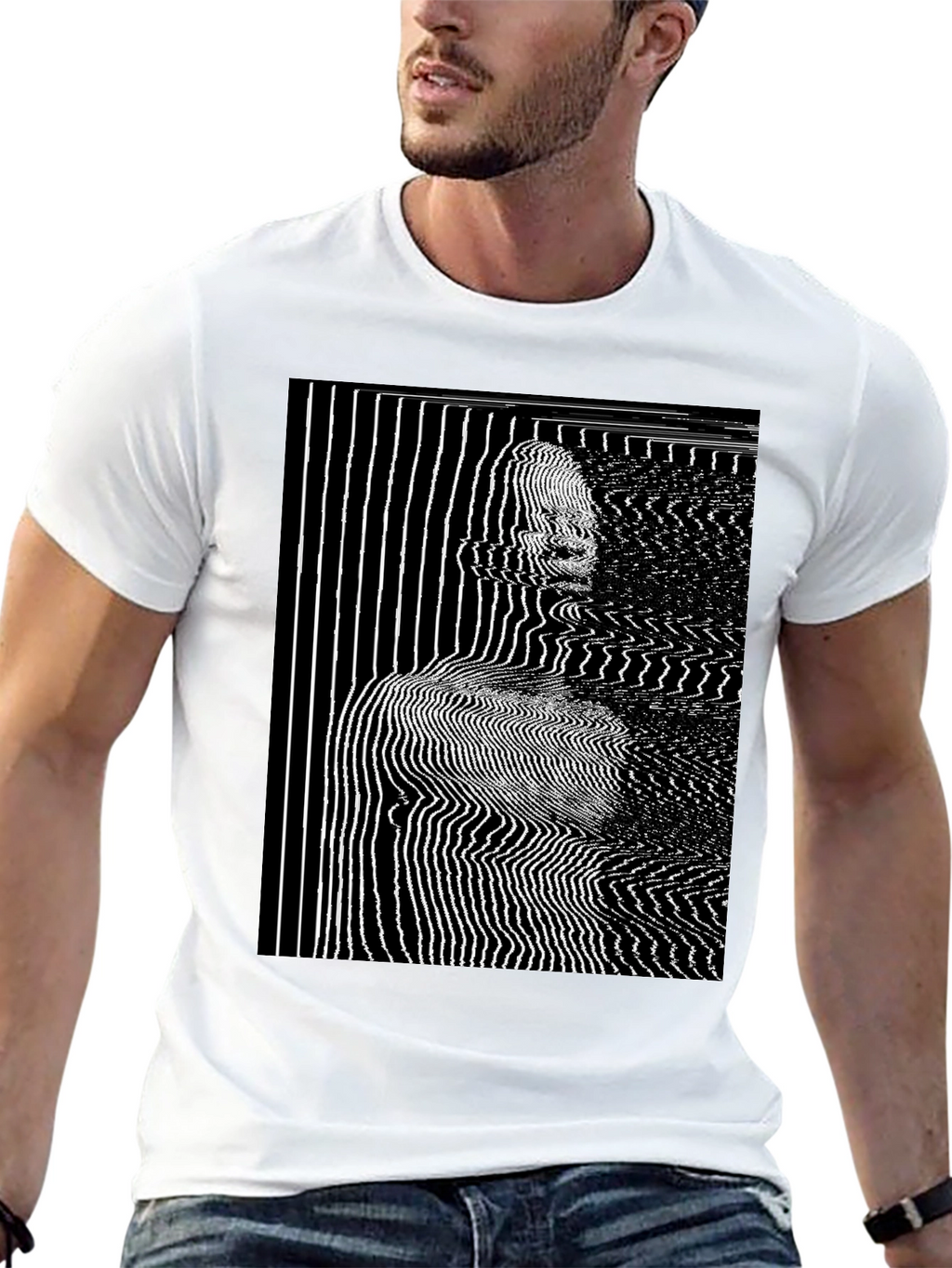 Abstract Line Art Graphic T-Shirt