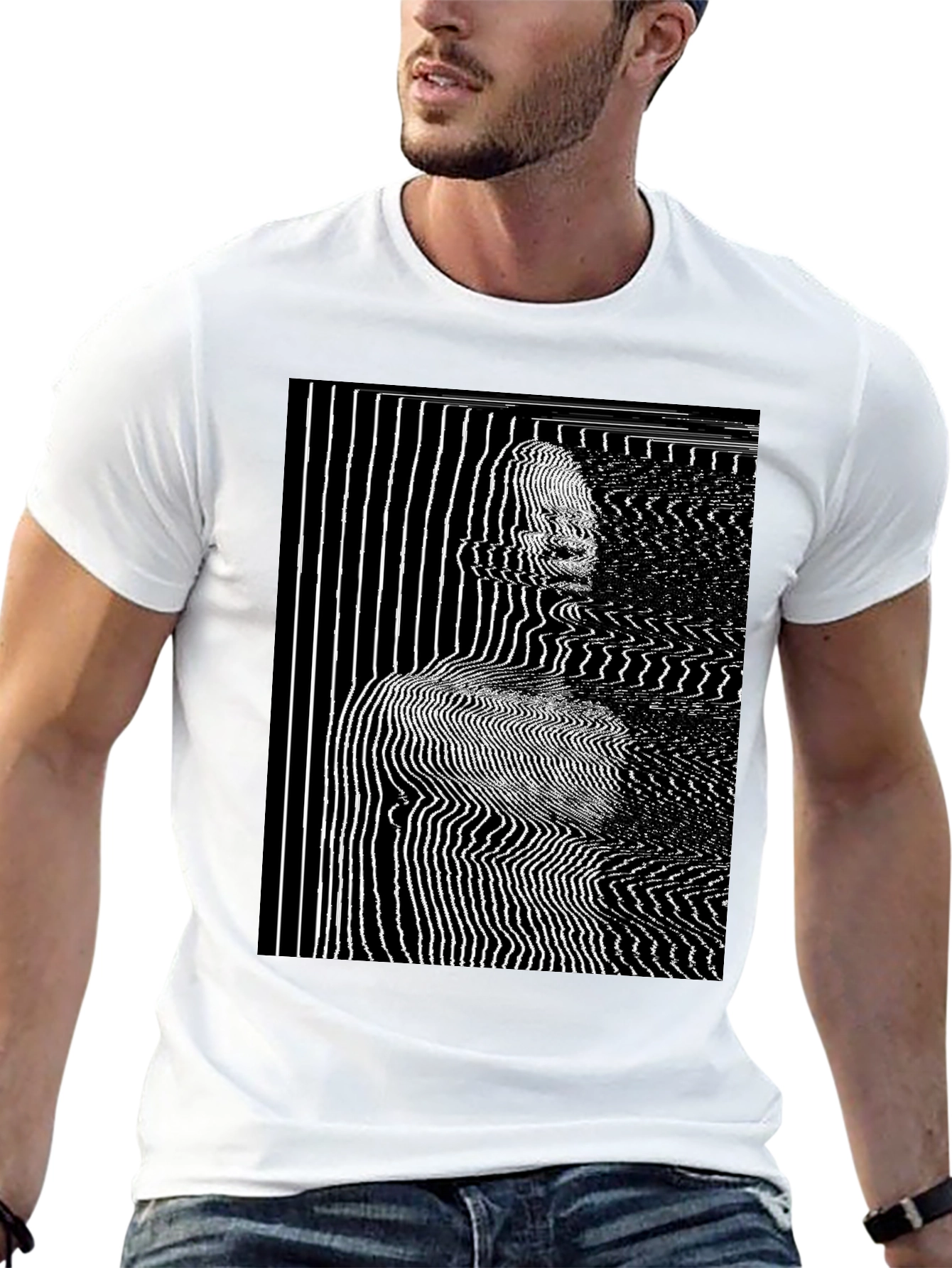 Abstract Line Art Graphic T-Shirt