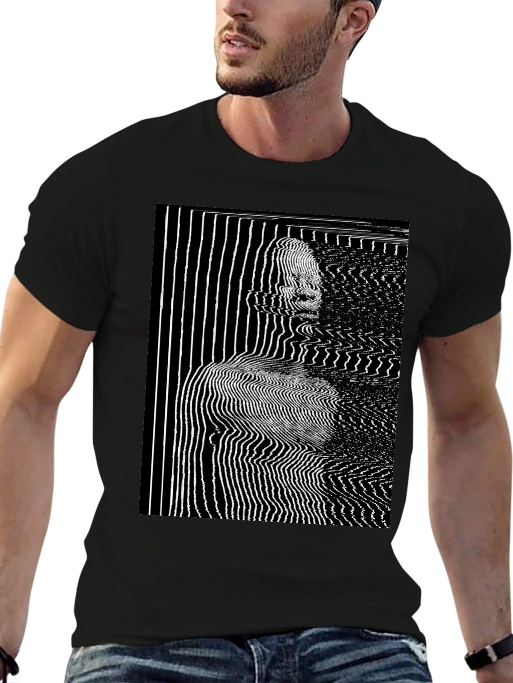 Abstract Line Art Graphic T-Shirt