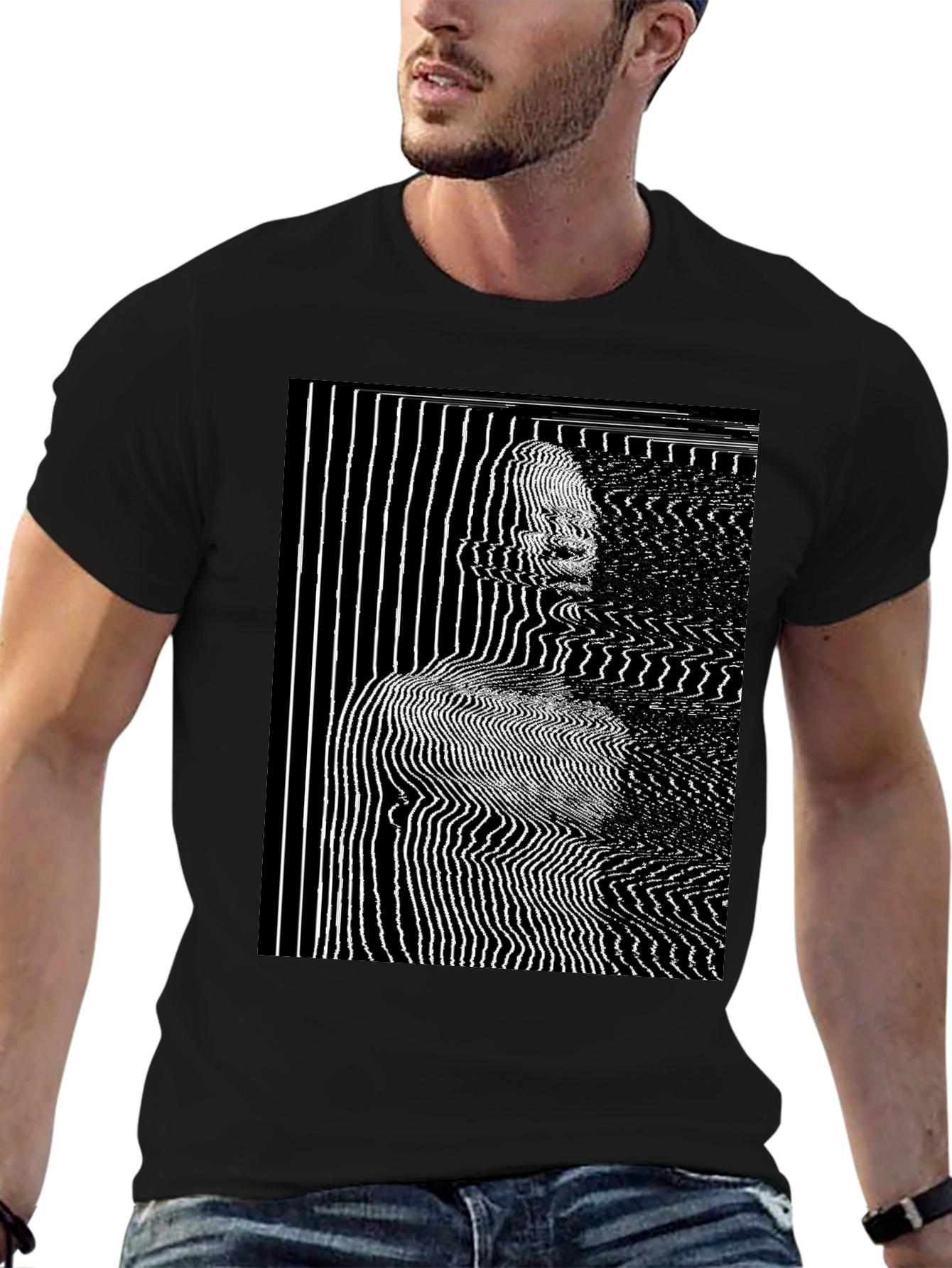 Abstract Line Art Graphic T-Shirt