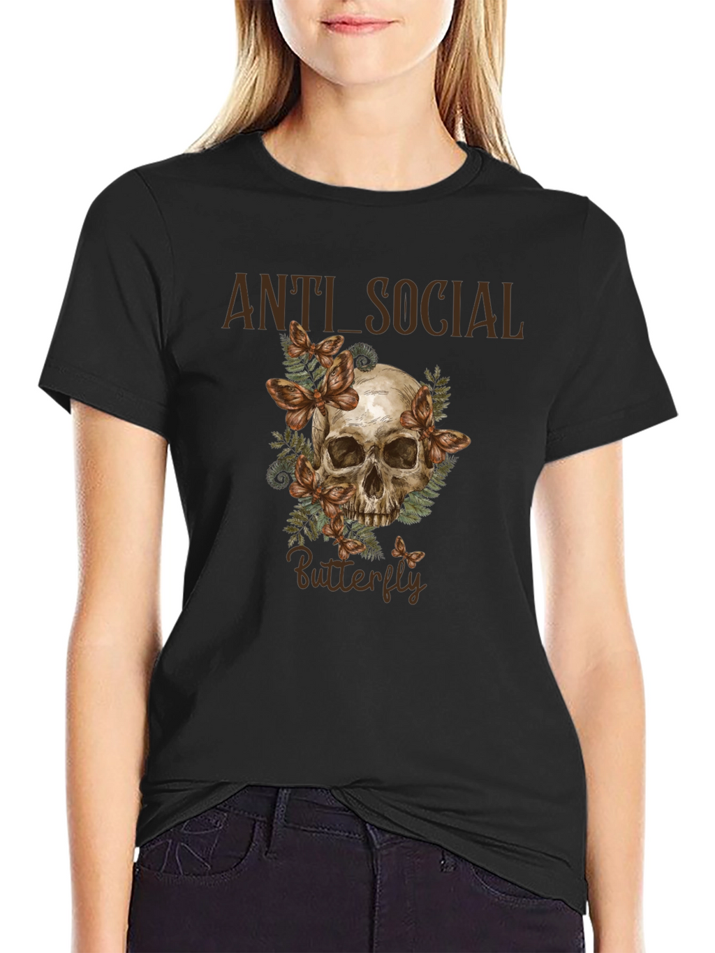 Anti Social Butterfly Graphic T-Shirt