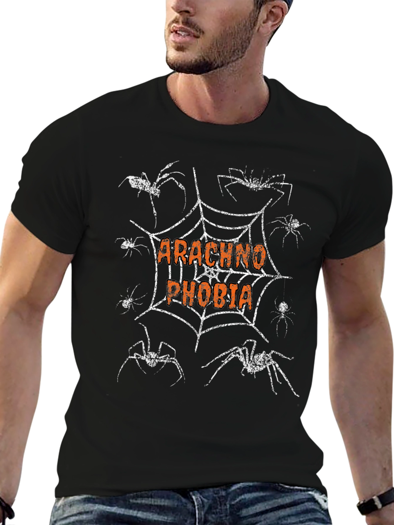 Arachnophobia Spider Web T-Shirt - Halloween