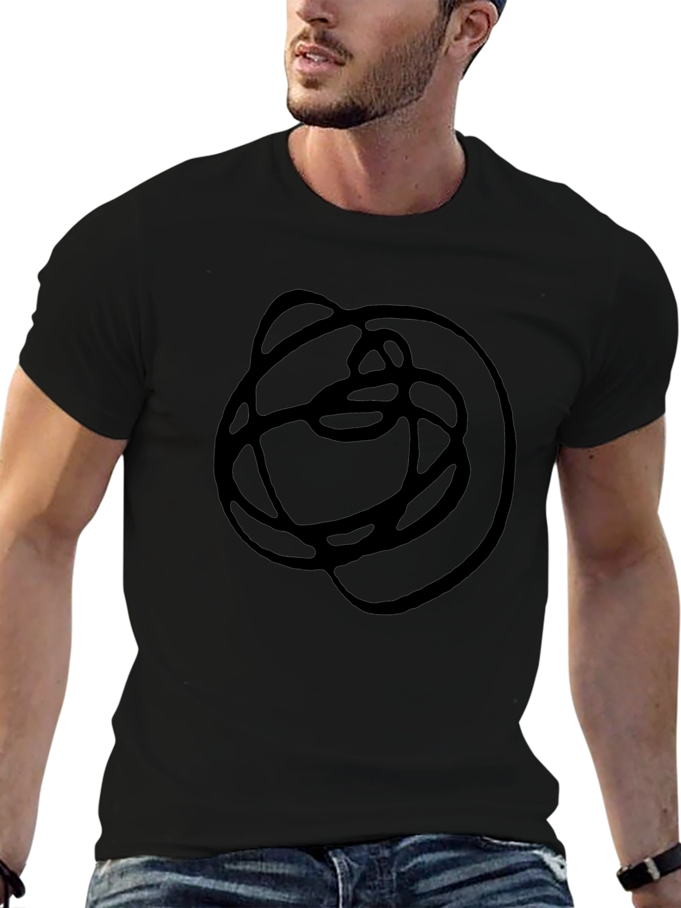 Abstract Graphic Black T-Shirt - Modern Art Tee