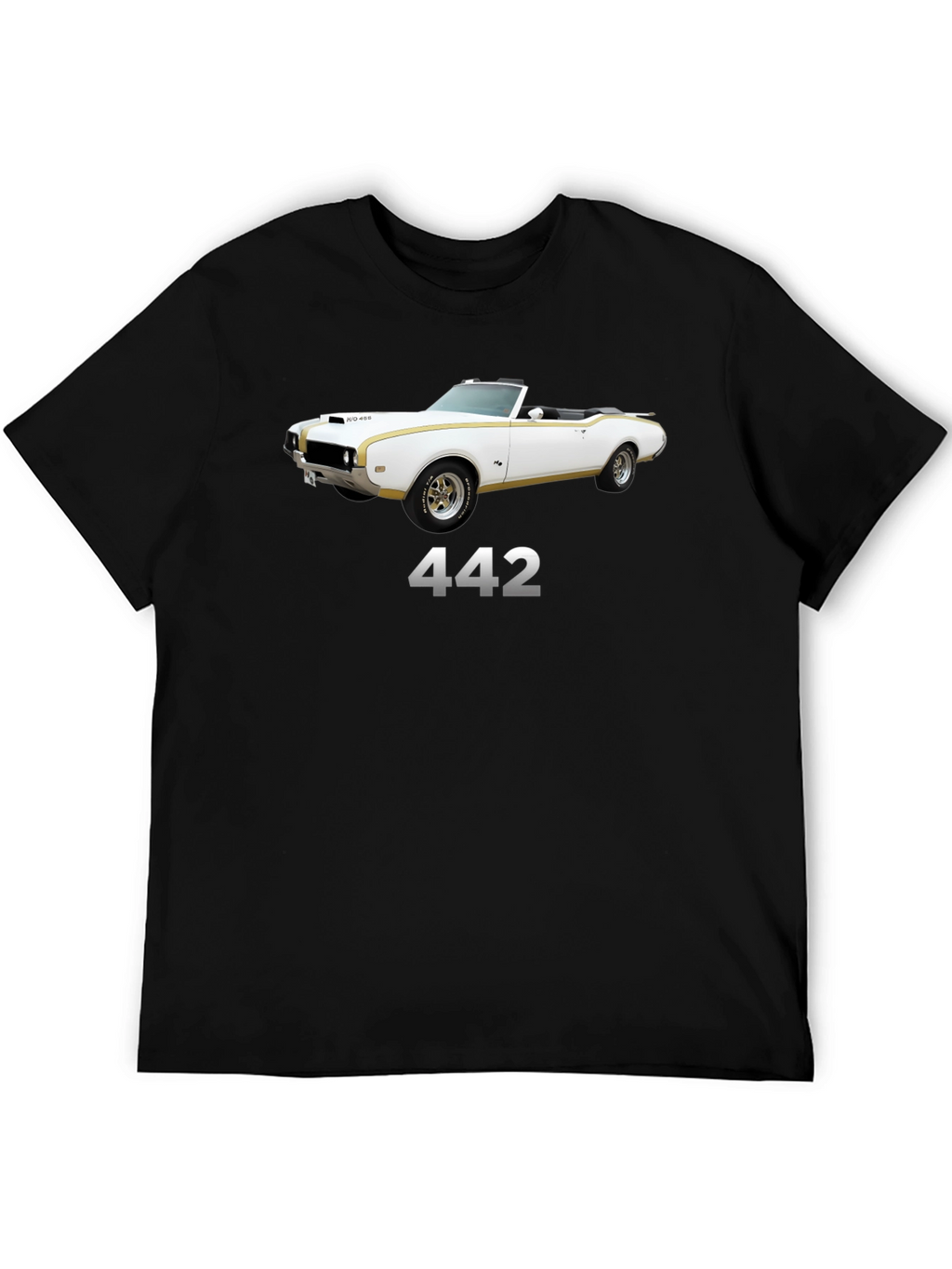 442 Classic Car Black T-Shirt