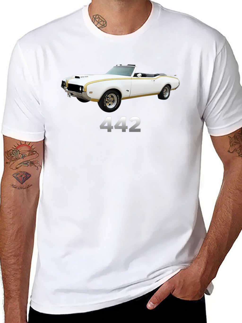 442 Classic Car Black T-Shirt