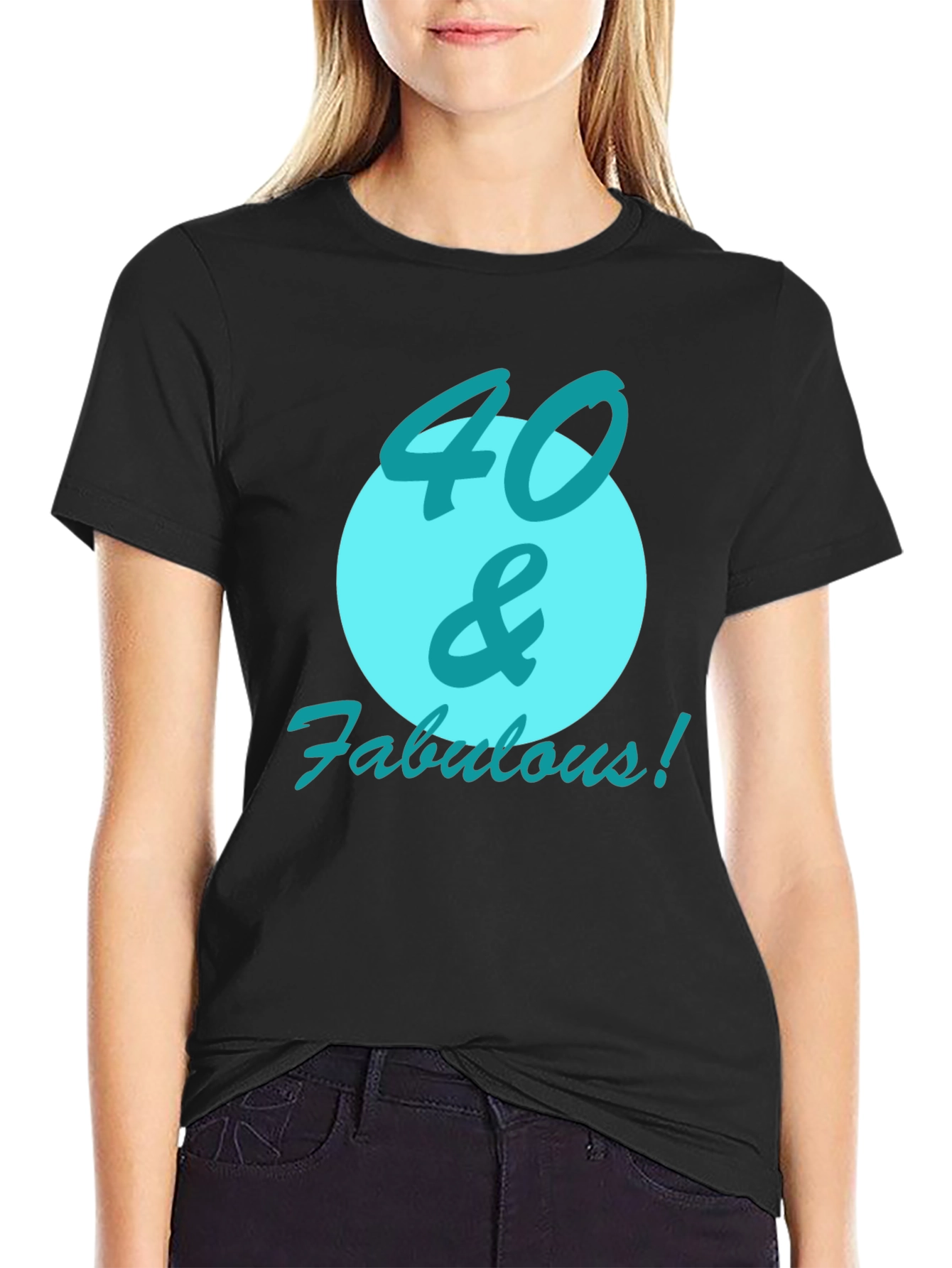 40 & Fabulous Black Graphic Tee