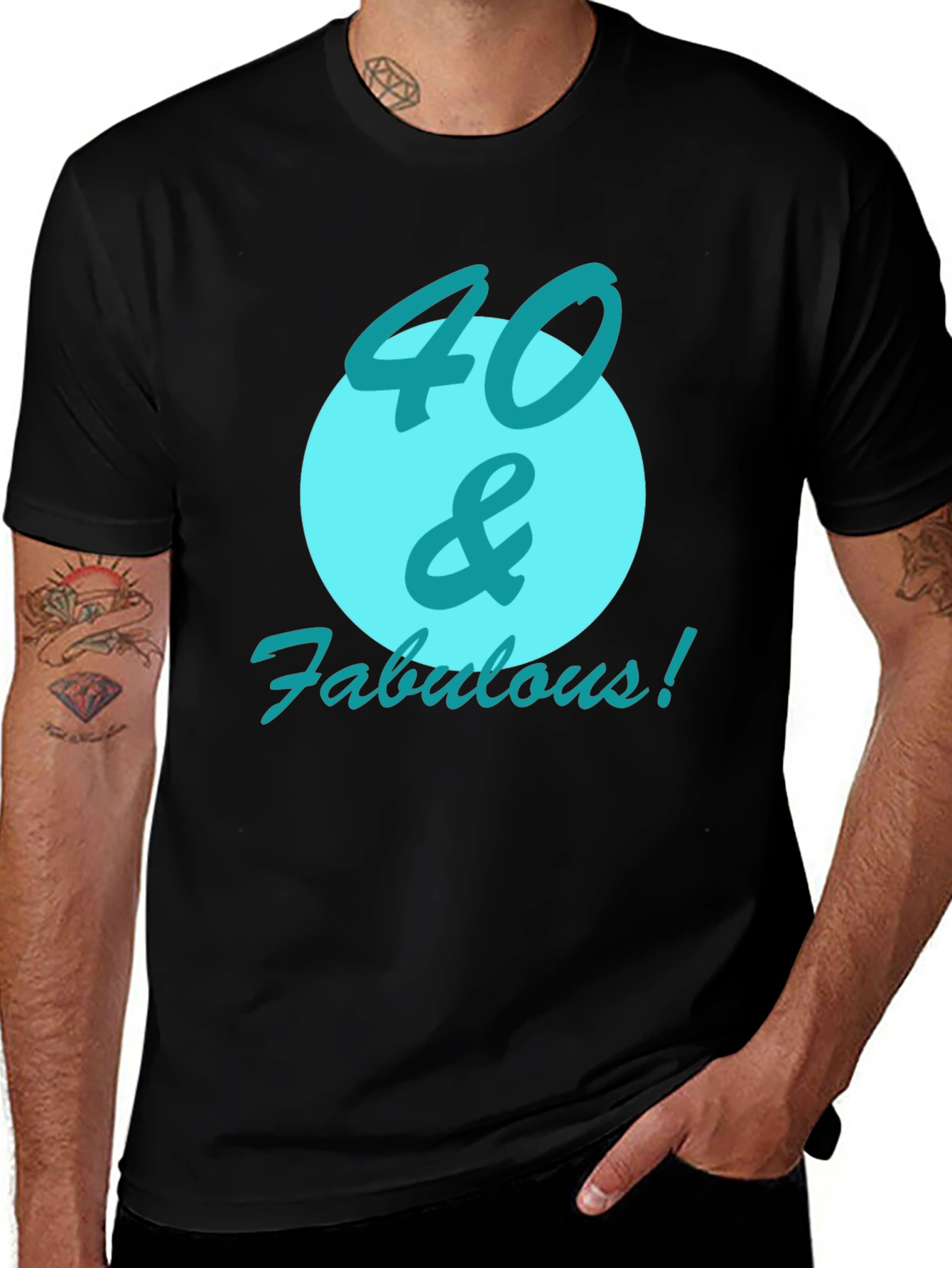 40 & Fabulous Black Graphic Tee