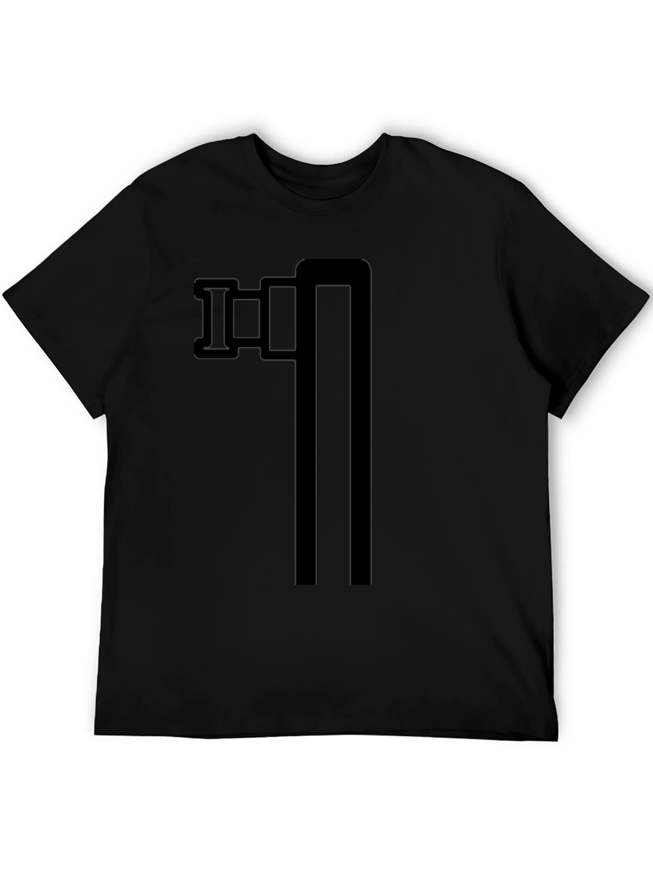 Abstract Symbol Graphic Tee - Black Cotton Blend