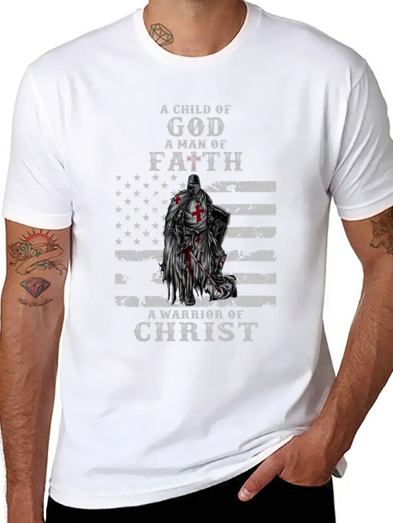 A Child Of God A Of Faith A Warrior Of Christ Basic Graphic T-Shirt – Daily Comfort In Soft Cotton