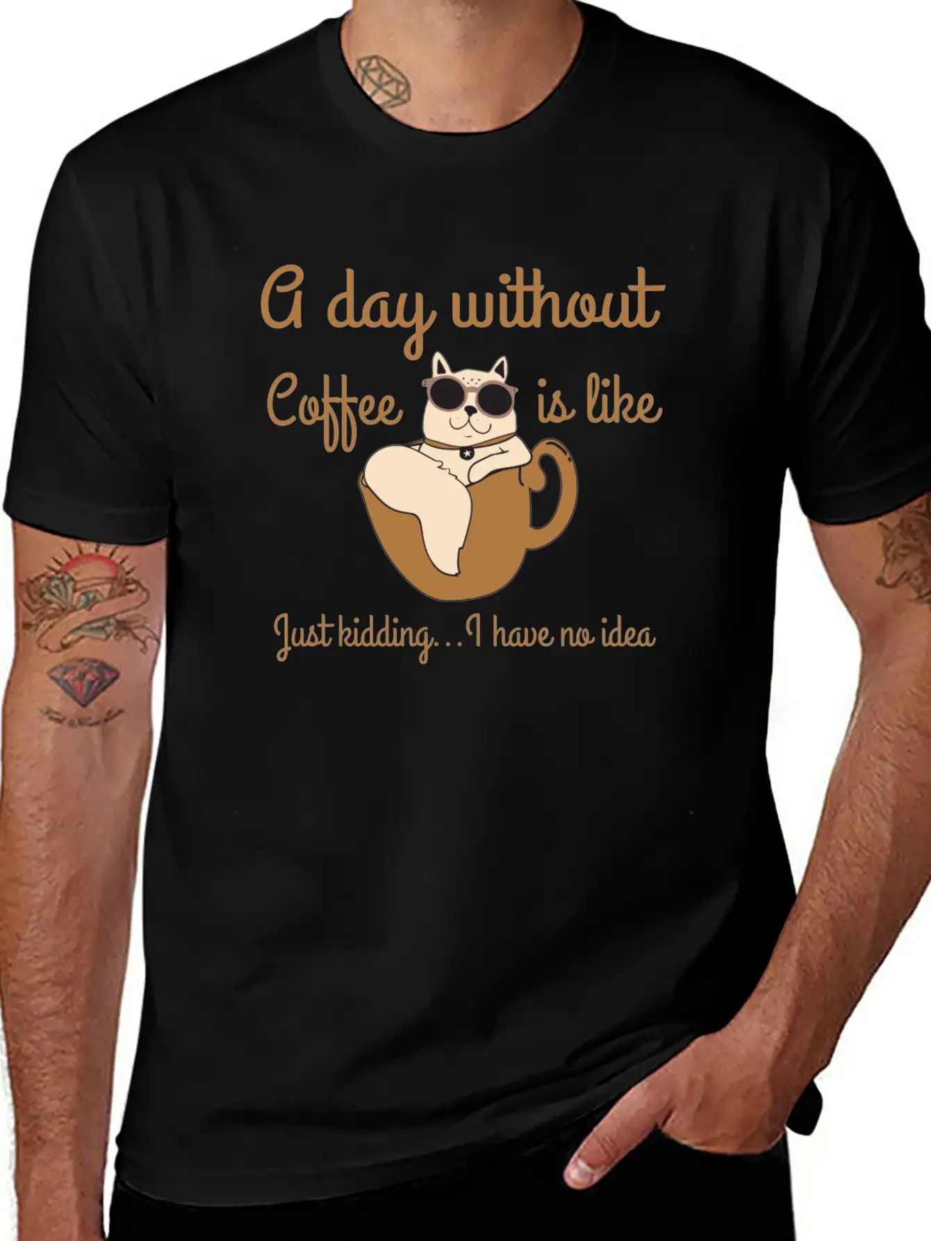 A Day Without Coffee Is Like... Breathable Soft Cotton T-Shirt – Timeless Casual Look