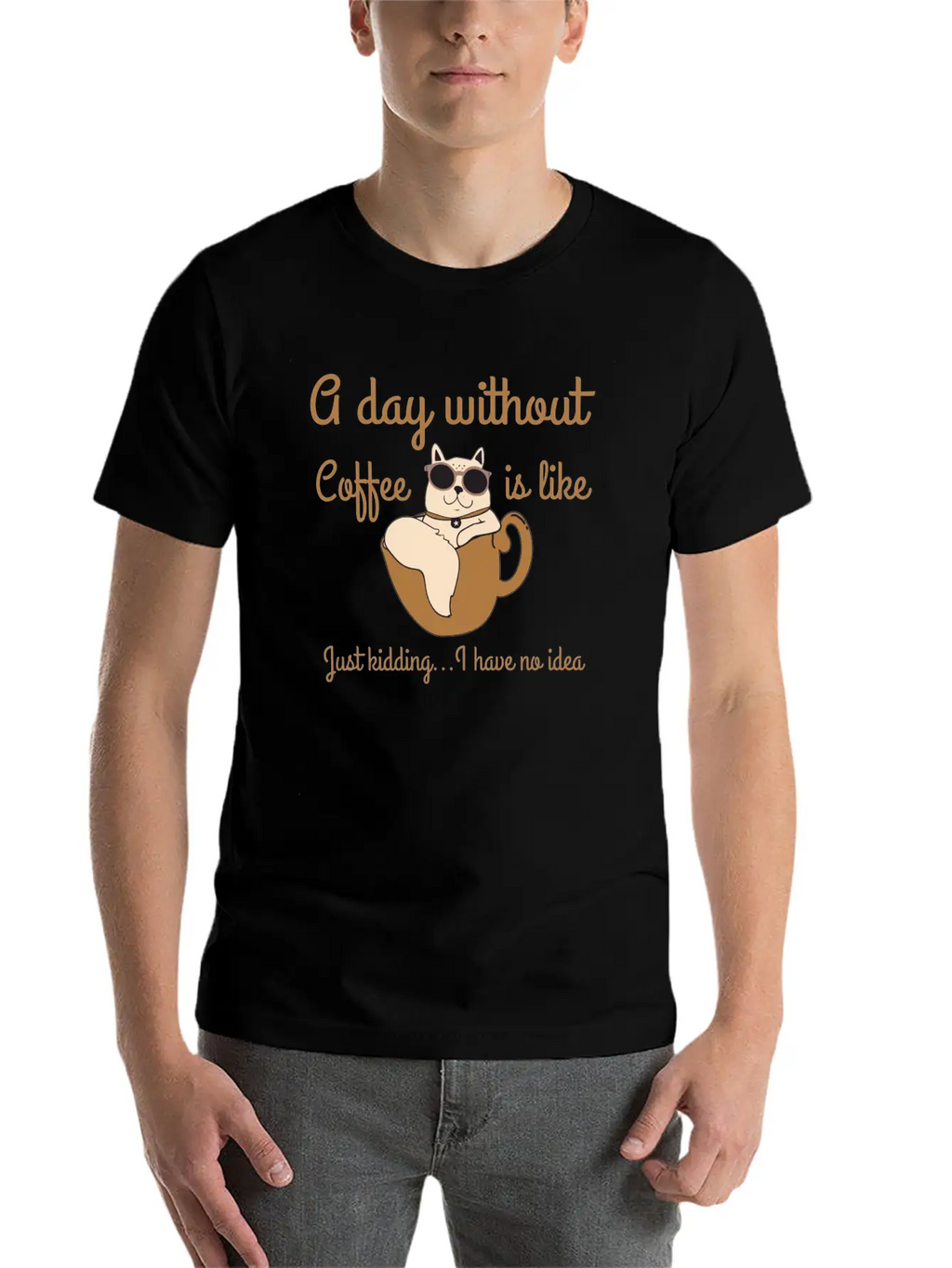 A Day Without Coffee Is Like... Breathable Soft Cotton T-Shirt – Timeless Casual Look