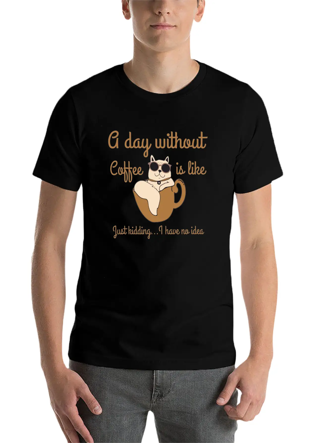 A Day Without Coffee Is Like... Breathable Soft Cotton T-Shirt – Timeless Casual Look