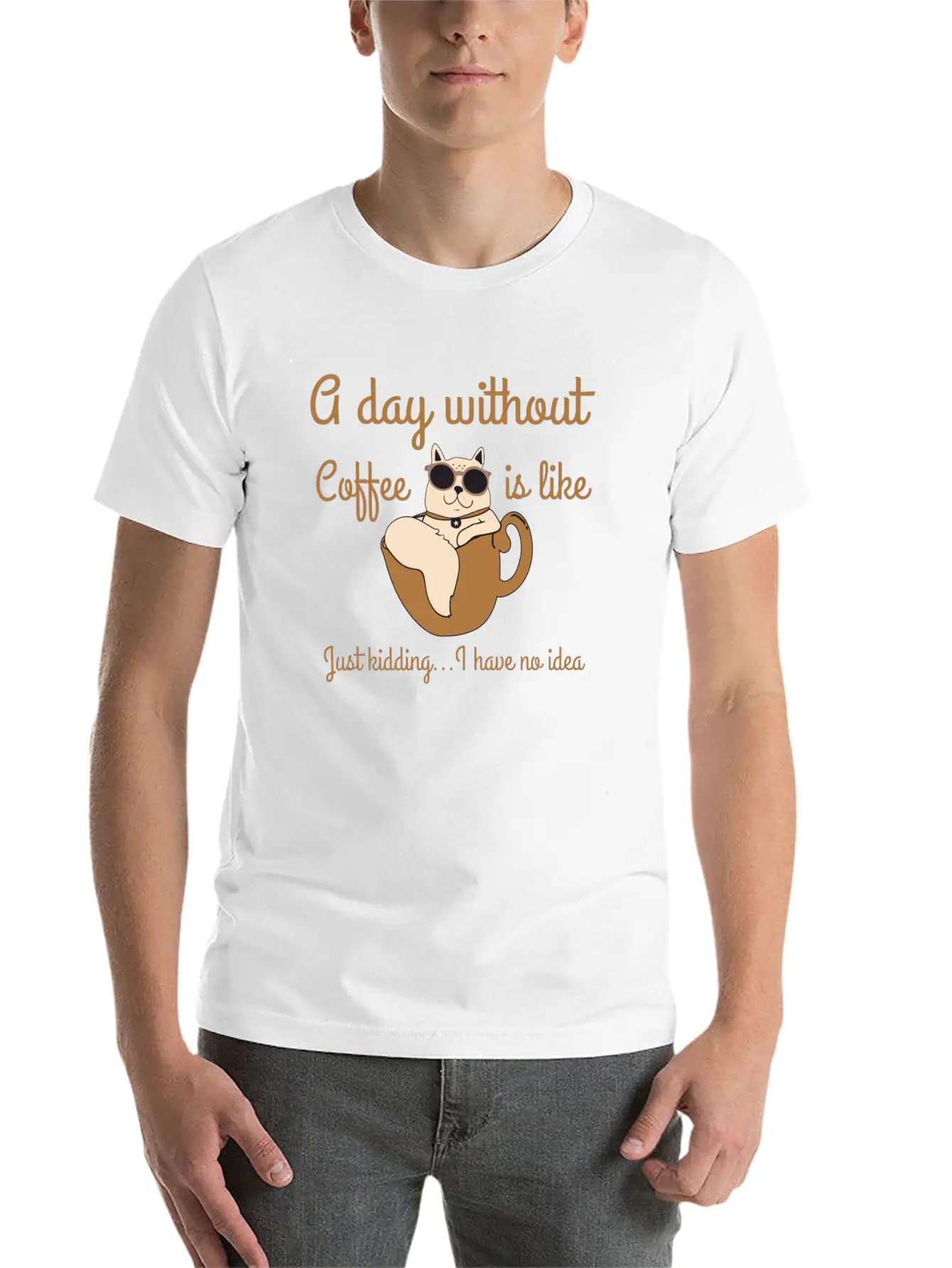 A Day Without Coffee Is Like... Breathable Soft Cotton T-Shirt – Timeless Casual Look