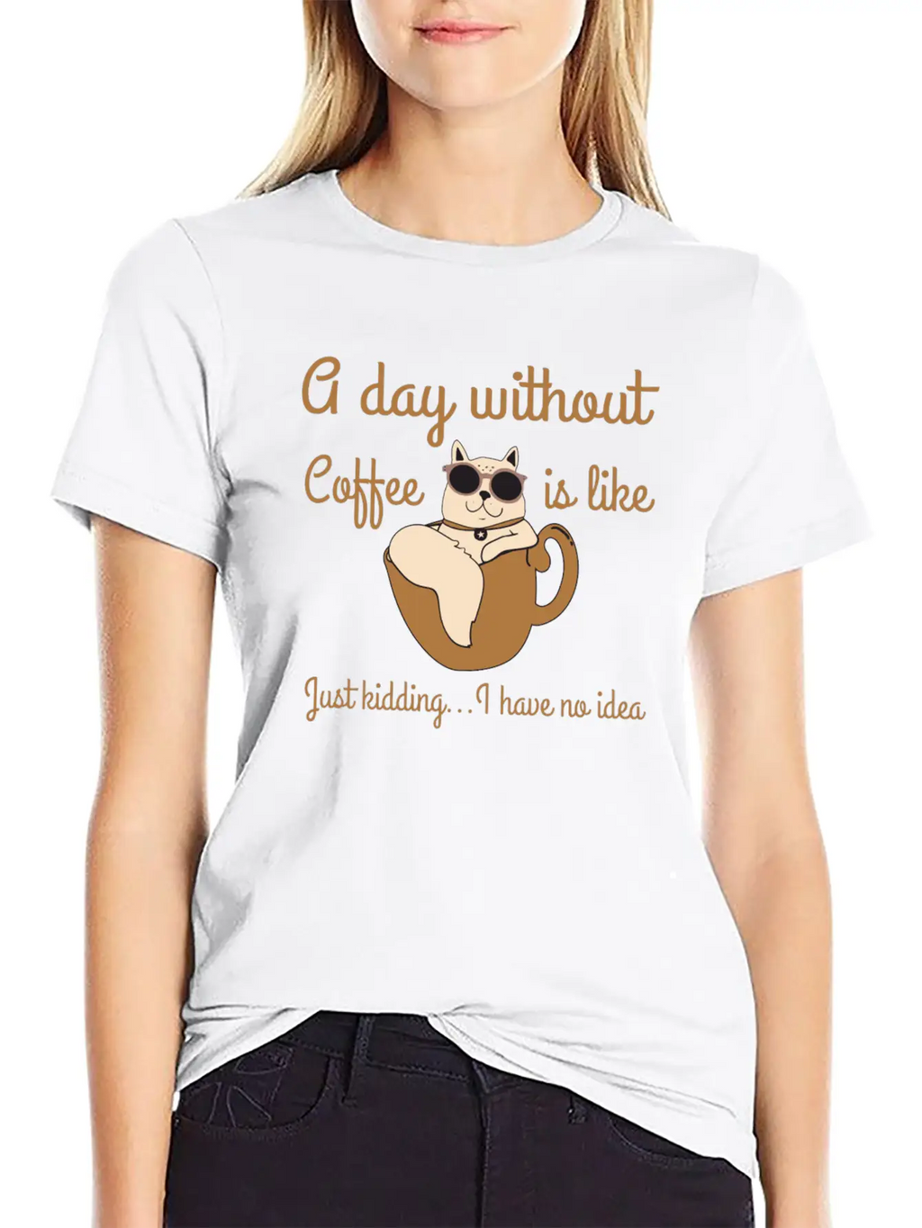 A Day Without Coffee Is Like... Breathable Soft Cotton T-Shirt – Timeless Casual Look
