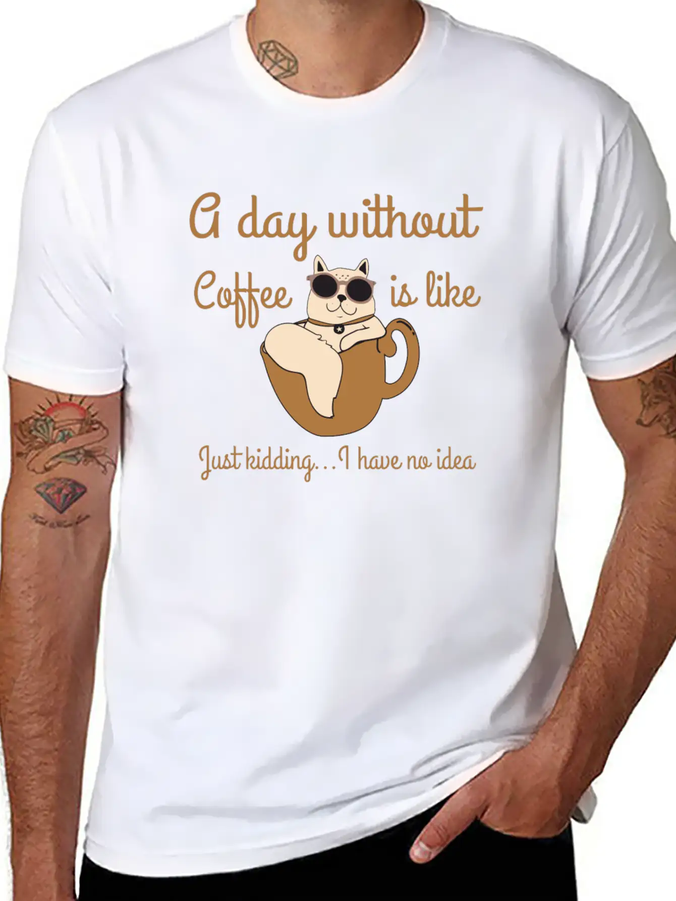 A Day Without Coffee Is Like... Breathable Soft Cotton T-Shirt – Timeless Casual Look