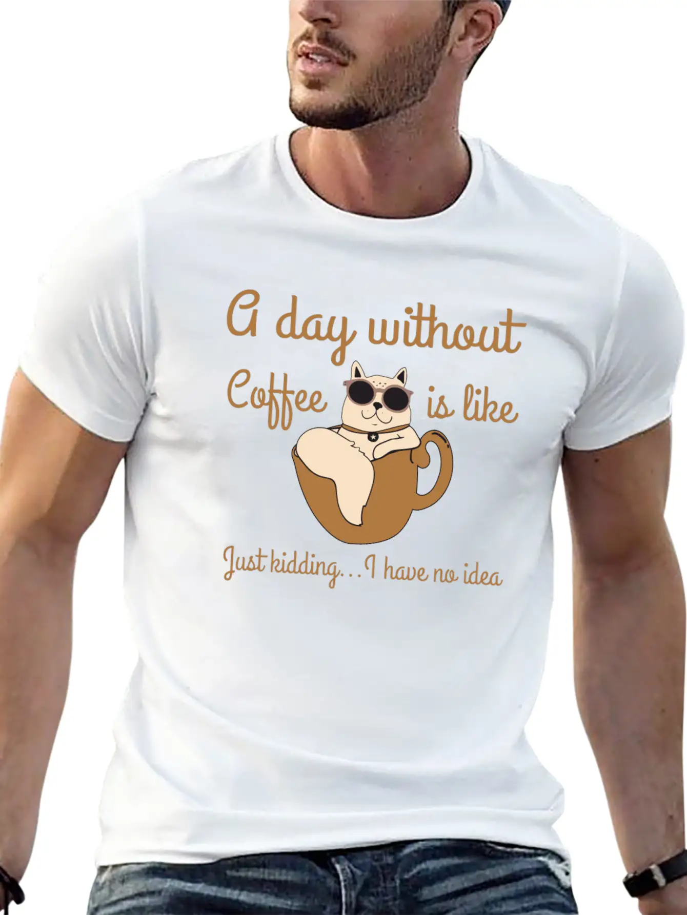 A Day Without Coffee Is Like... Breathable Soft Cotton T-Shirt – Timeless Casual Look