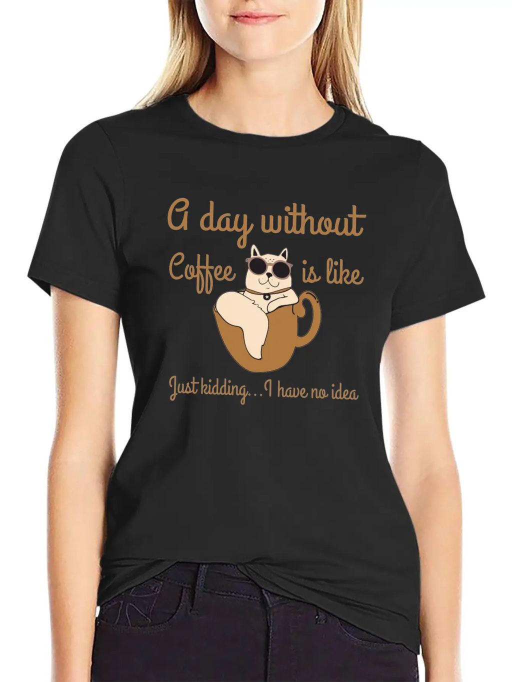 A Day Without Coffee Is Like... Breathable Soft Cotton T-Shirt – Timeless Casual Look