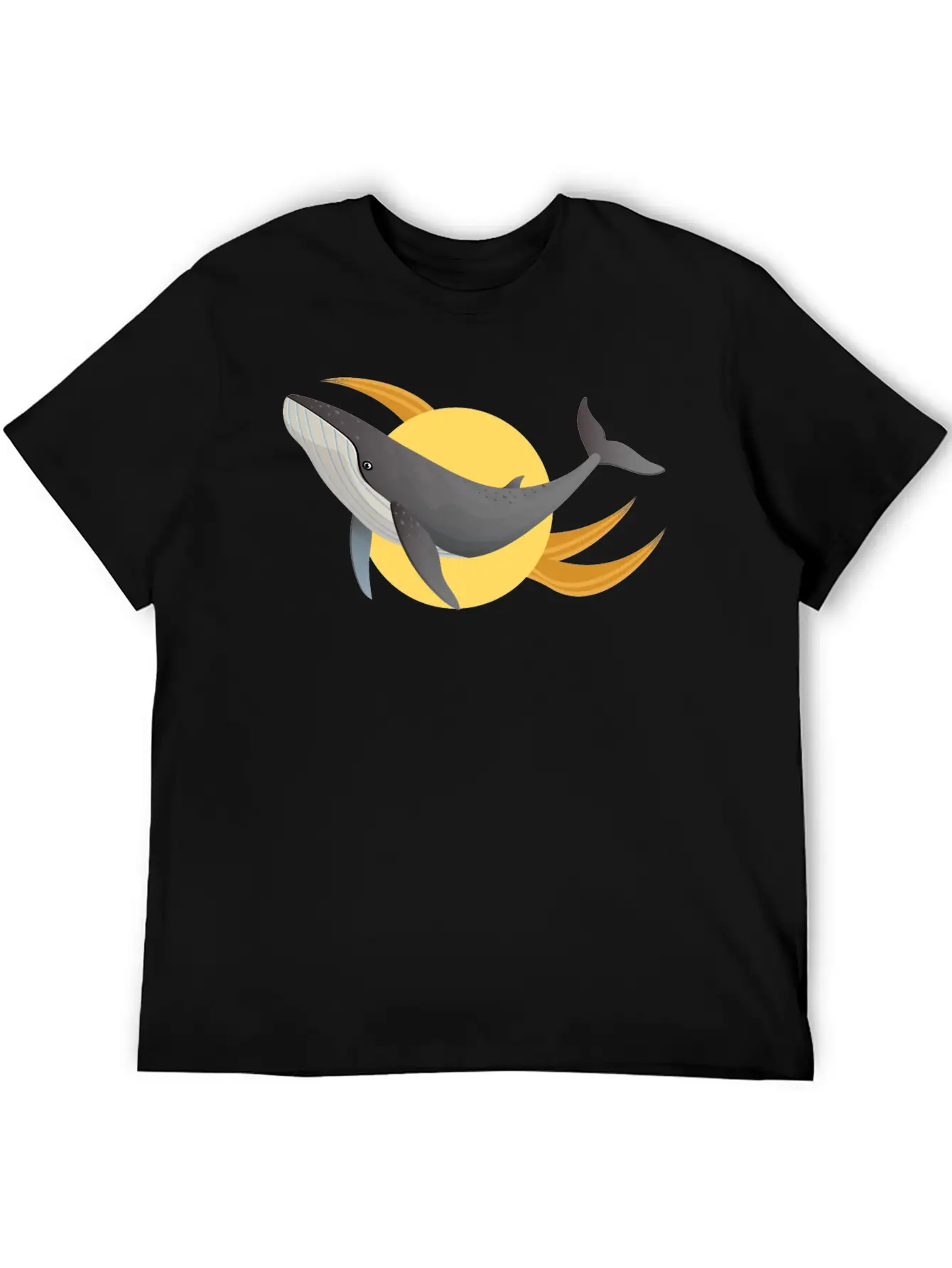 A Distinctive Whale With A Modern Design Classic Crew Neck Graphic Tee – Everyday Minimal Look