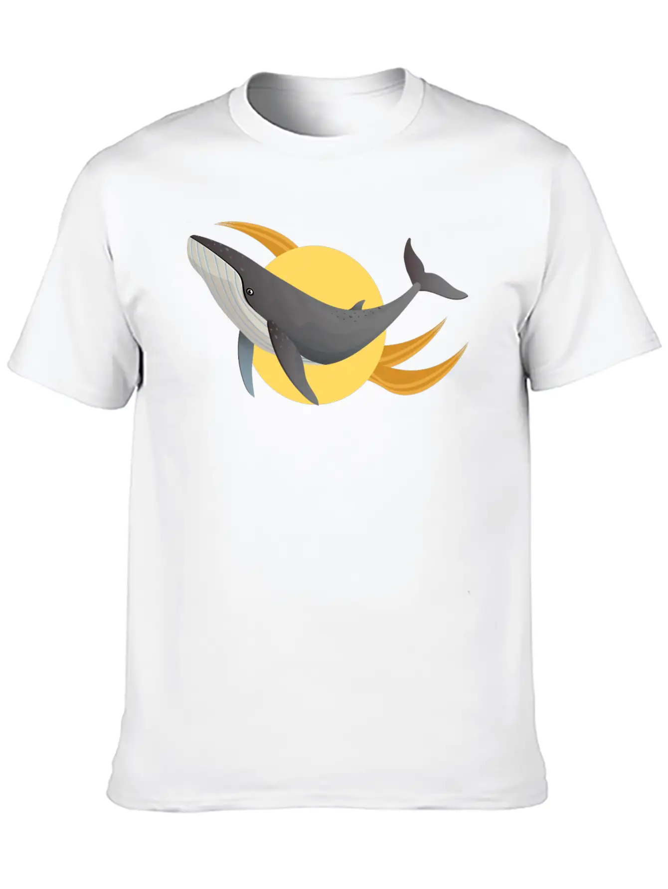 A Distinctive Whale With A Modern Design Classic Crew Neck Graphic Tee – Everyday Minimal Look