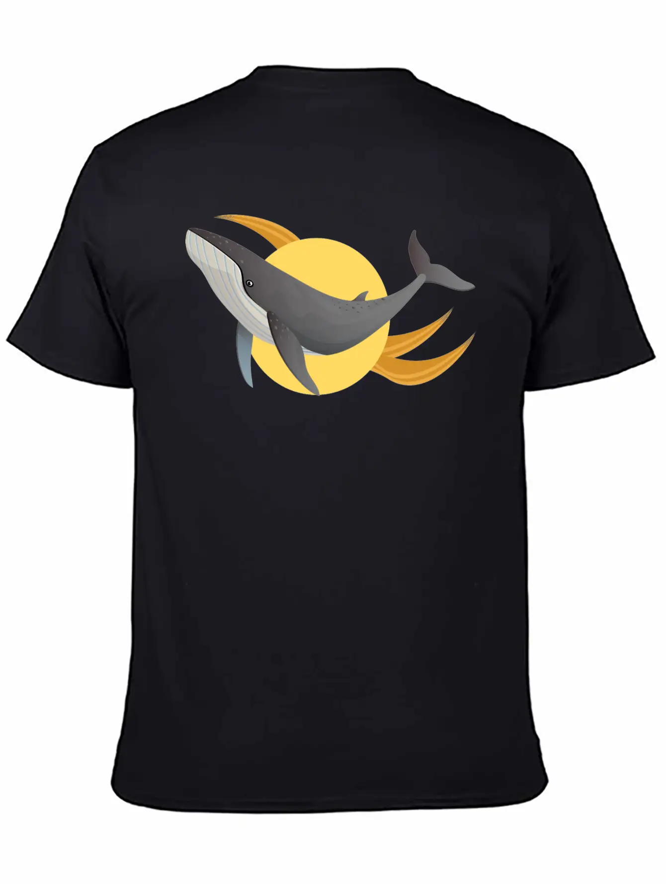 A Distinctive Whale With A Modern Design Classic Crew Neck Graphic Tee – Everyday Minimal Look