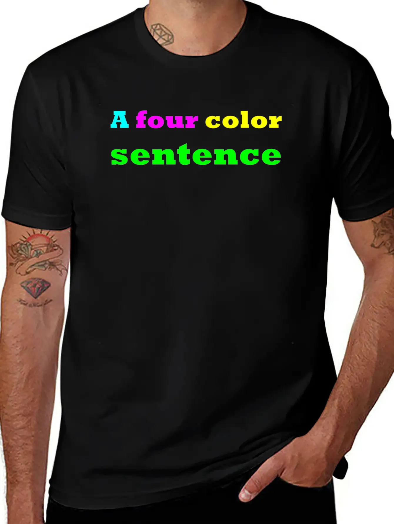 A Four Color Sentence Simple Everyday Graphic Tee – Lightweight Summer Wear