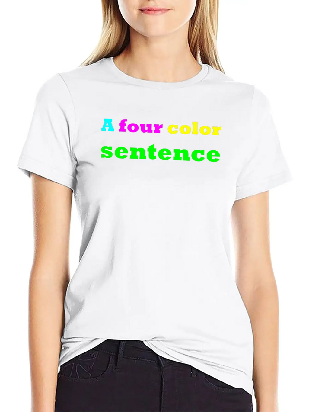 A Four Color Sentence Simple Everyday Graphic Tee – Lightweight Summer Wear