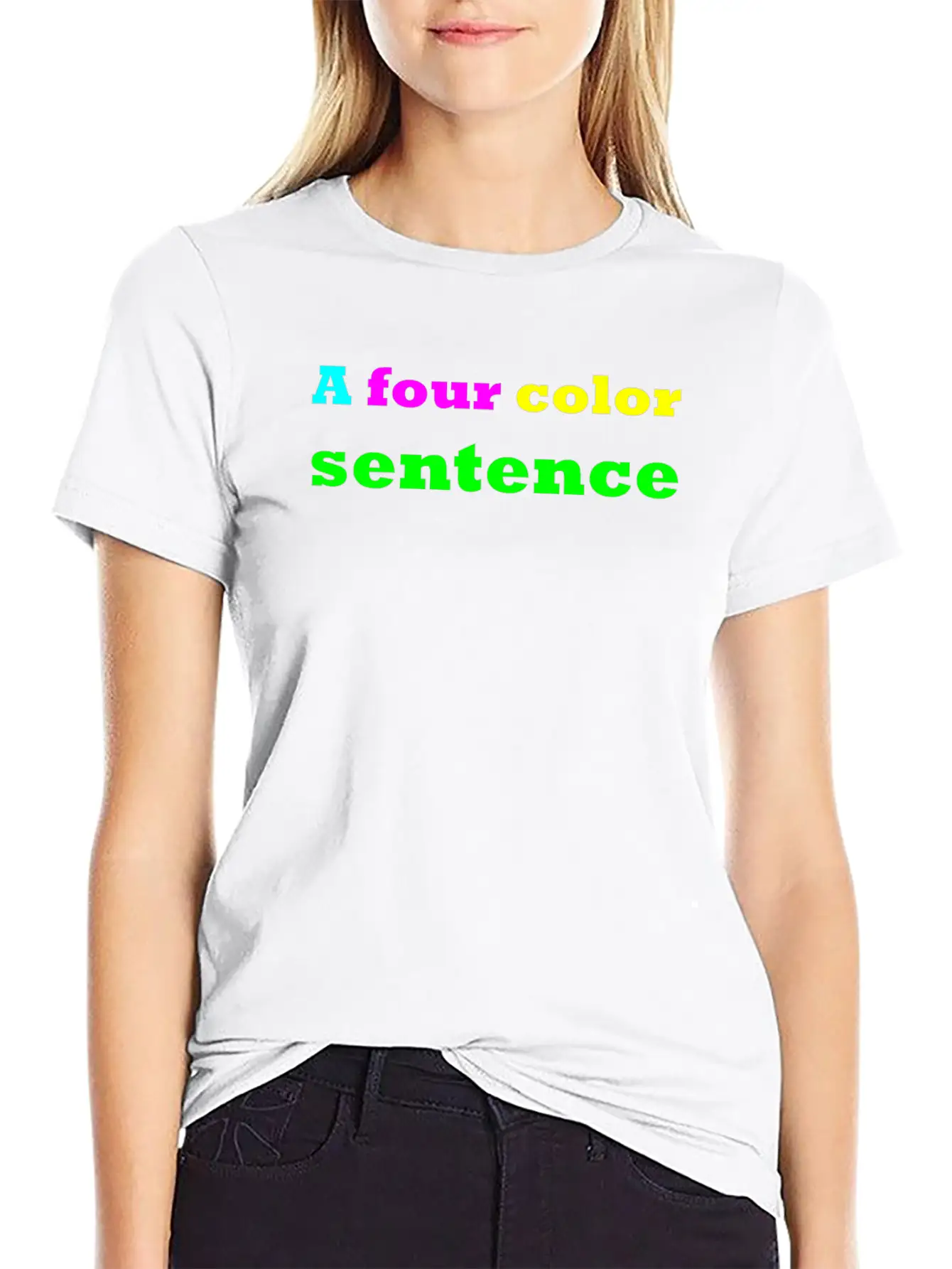 A Four Color Sentence Simple Everyday Graphic Tee – Lightweight Summer Wear