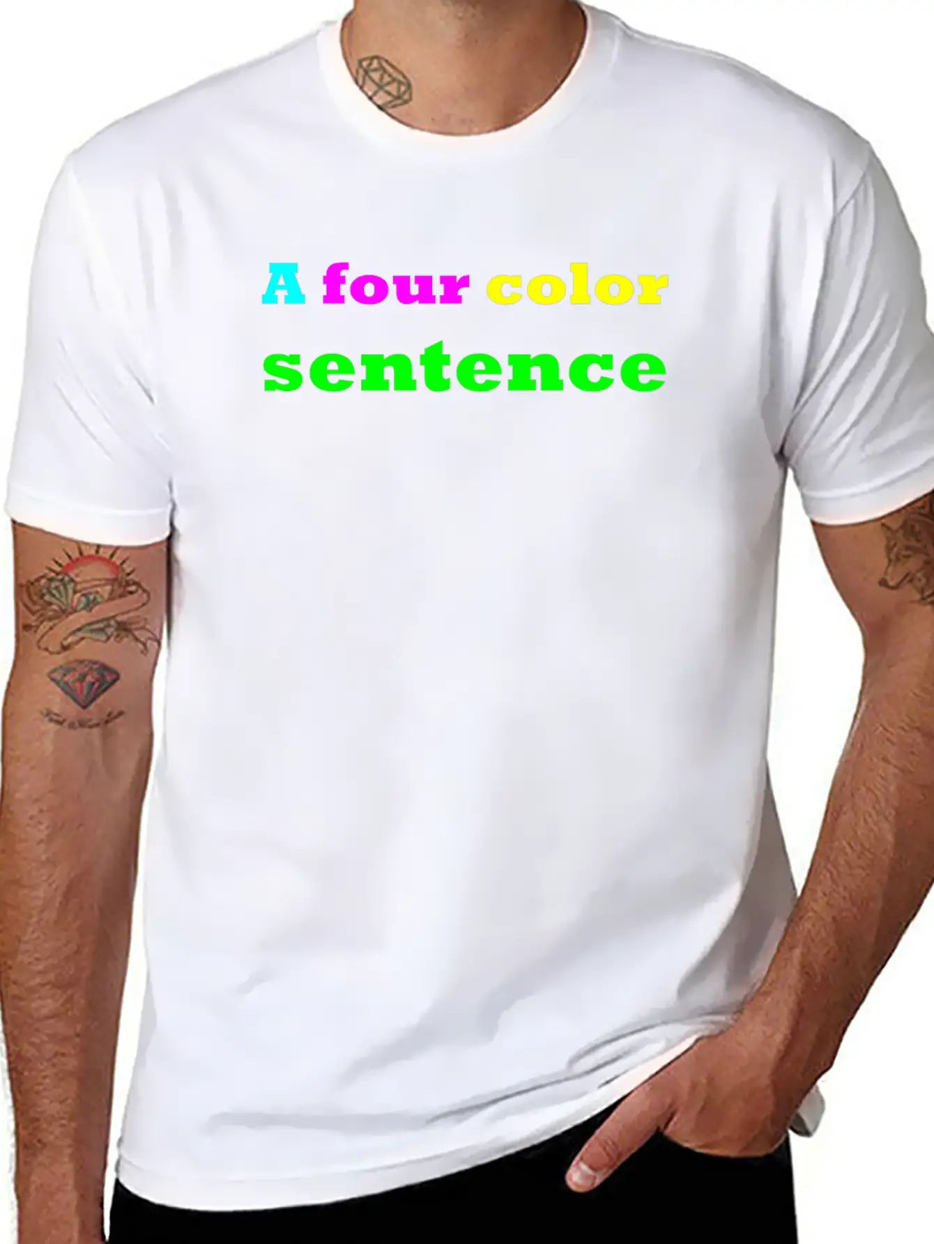 A Four Color Sentence Simple Everyday Graphic Tee – Lightweight Summer Wear