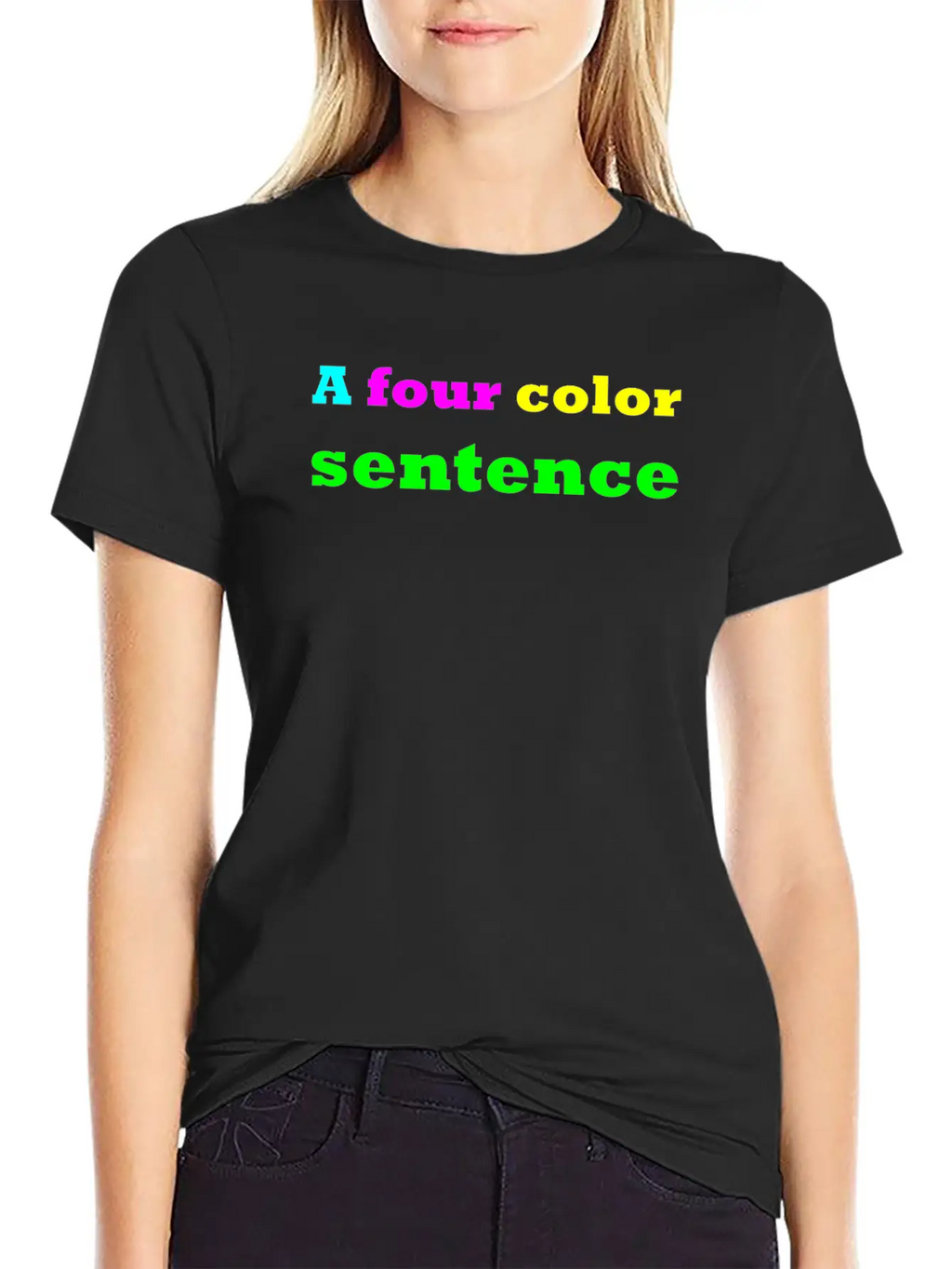 A Four Color Sentence Simple Everyday Graphic Tee – Lightweight Summer Wear