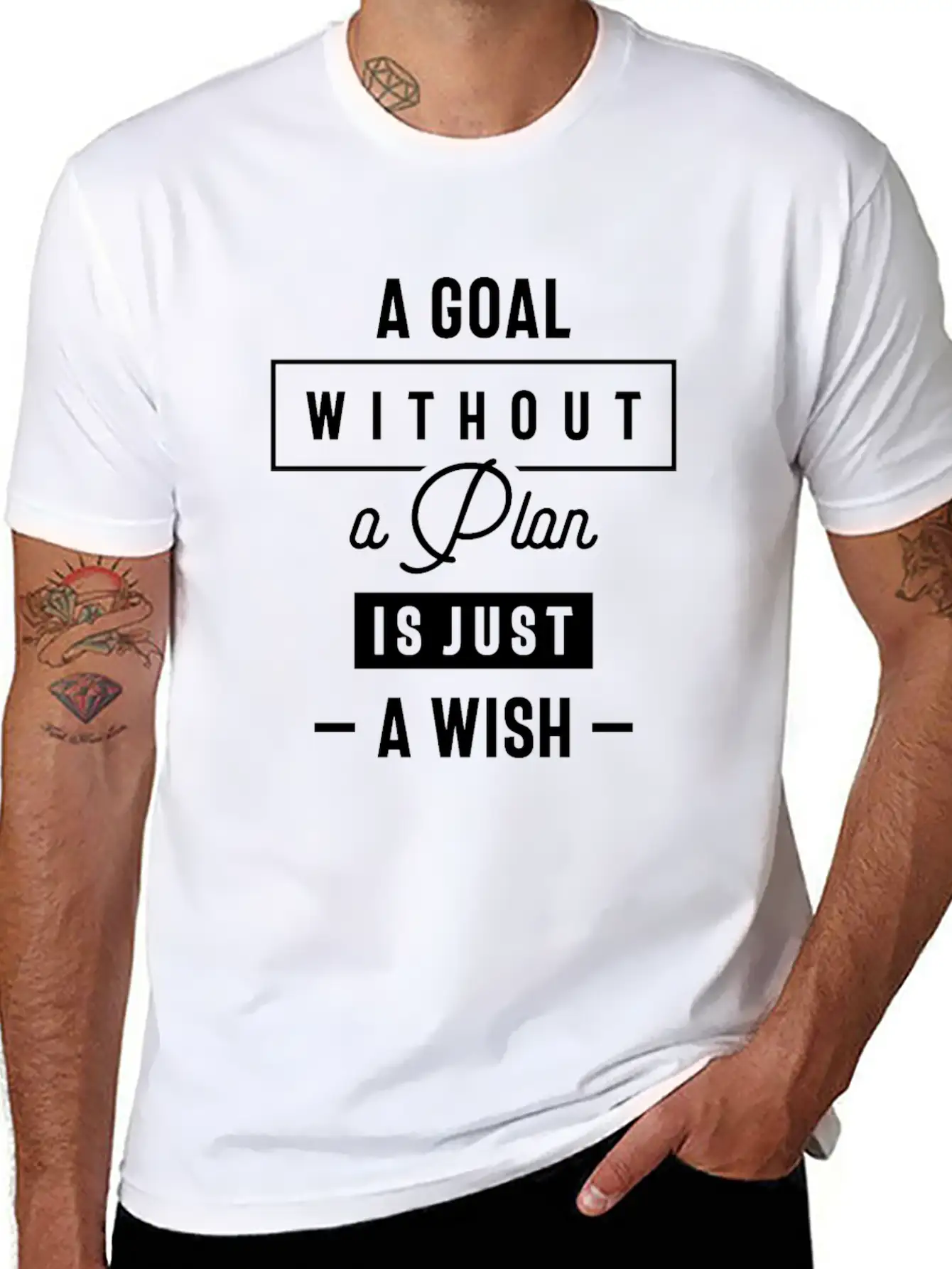 A Goal Without A Plan Is Just A Wish Inspirational Classic Fit Graphic Tee For Daily Comfort – Unisex Cotton Shirt
