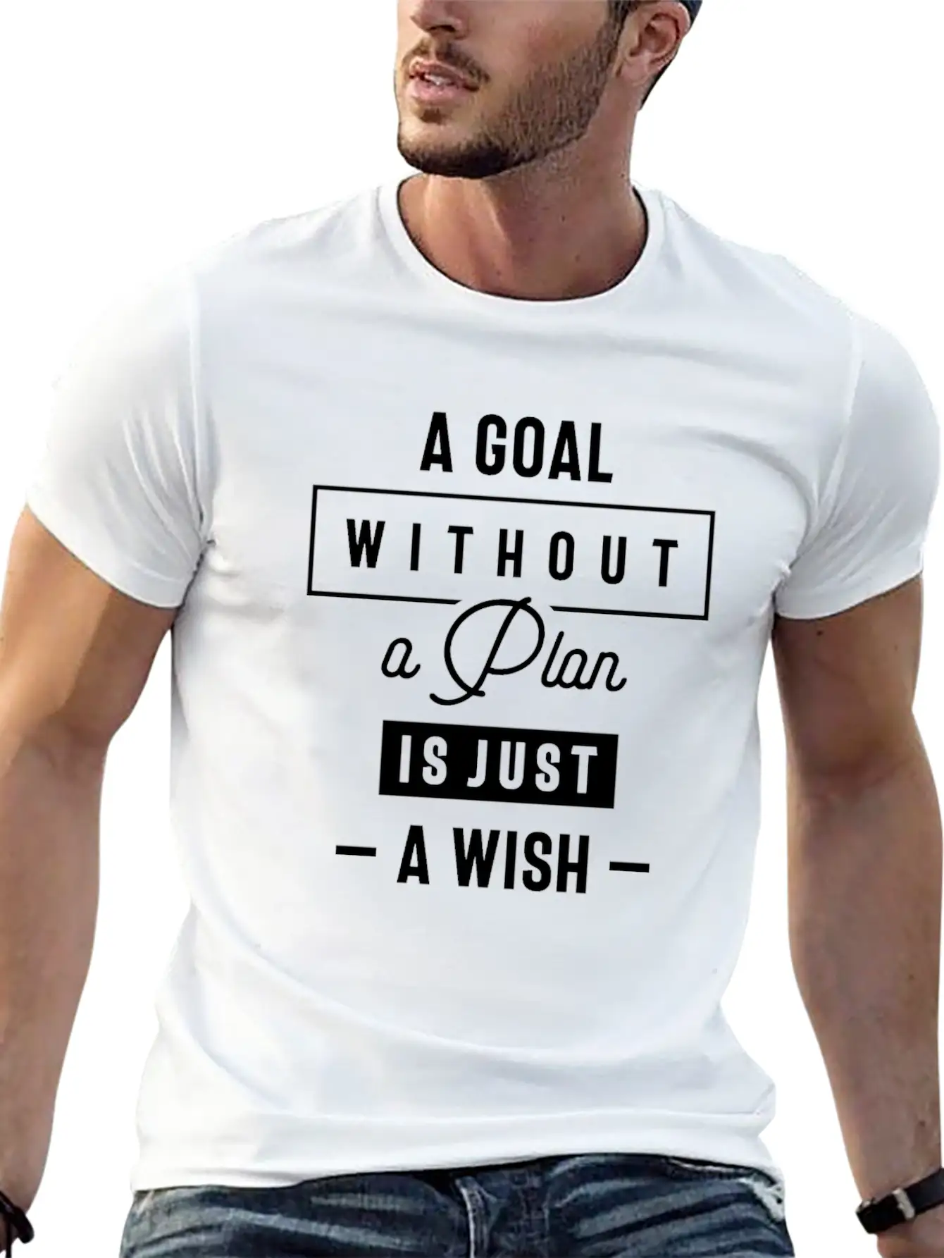 A Goal Without A Plan Is Just A Wish Inspirational Classic Fit Graphic Tee For Daily Comfort – Unisex Cotton Shirt